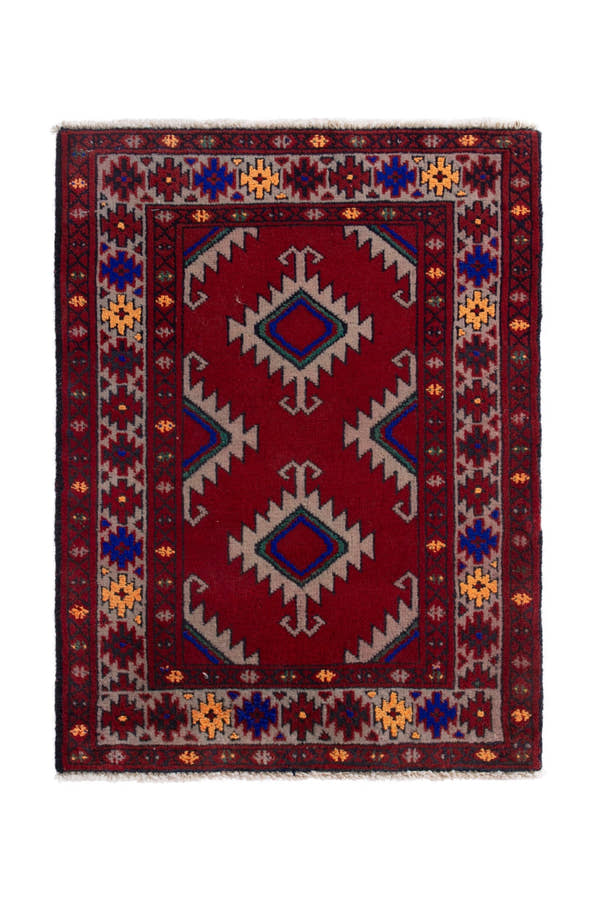 4177, Persian Torkaman Mini Rug