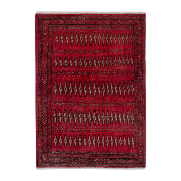 Persian Torkaman accent rug in deep red and burgundy, 2'4" x 2'11"
