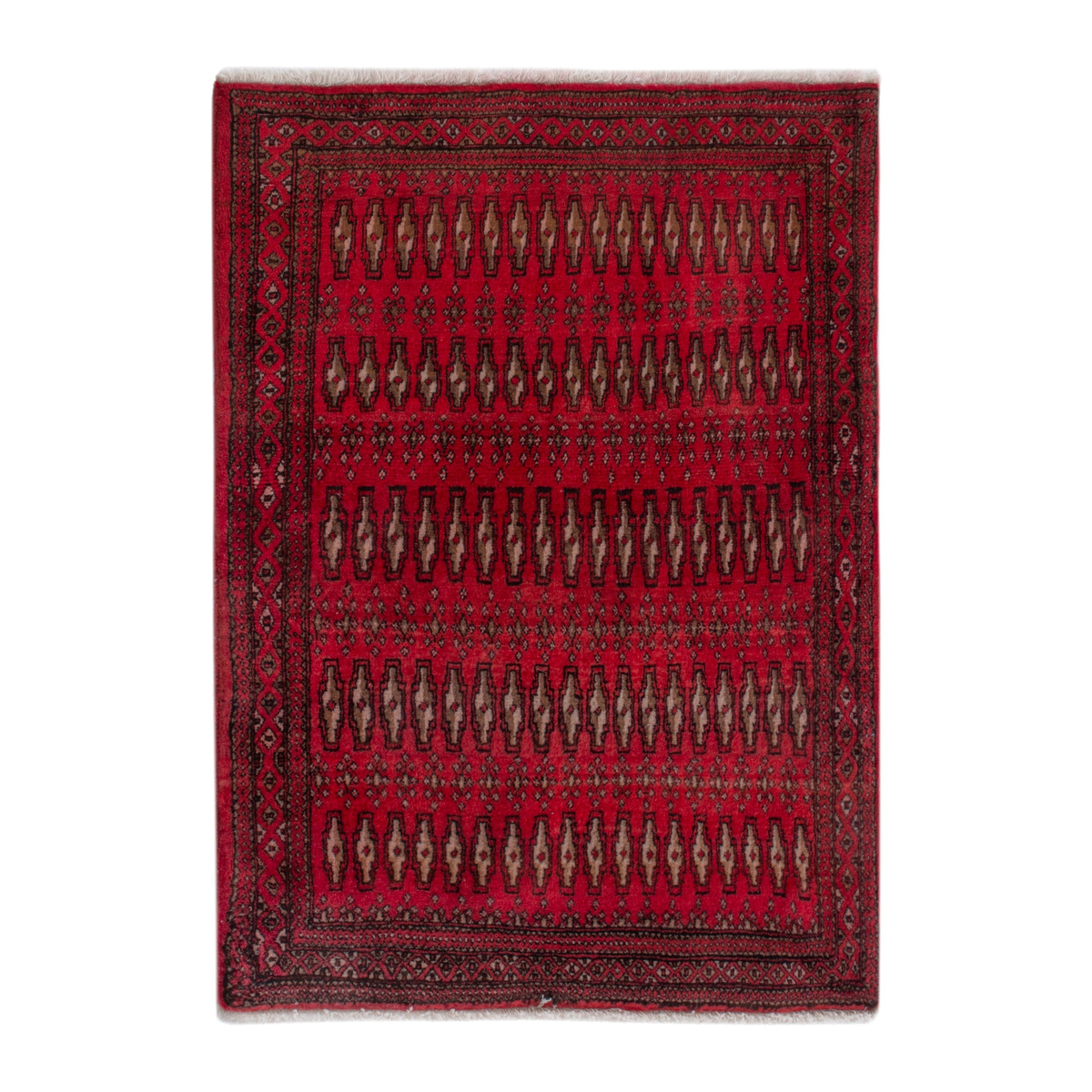 Persian Torkaman accent rug in deep red and burgundy, 2'4" x 2'11"