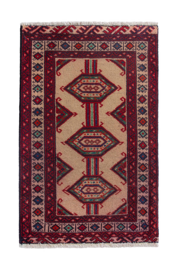 4186, Persian Torkaman Mini Rug
