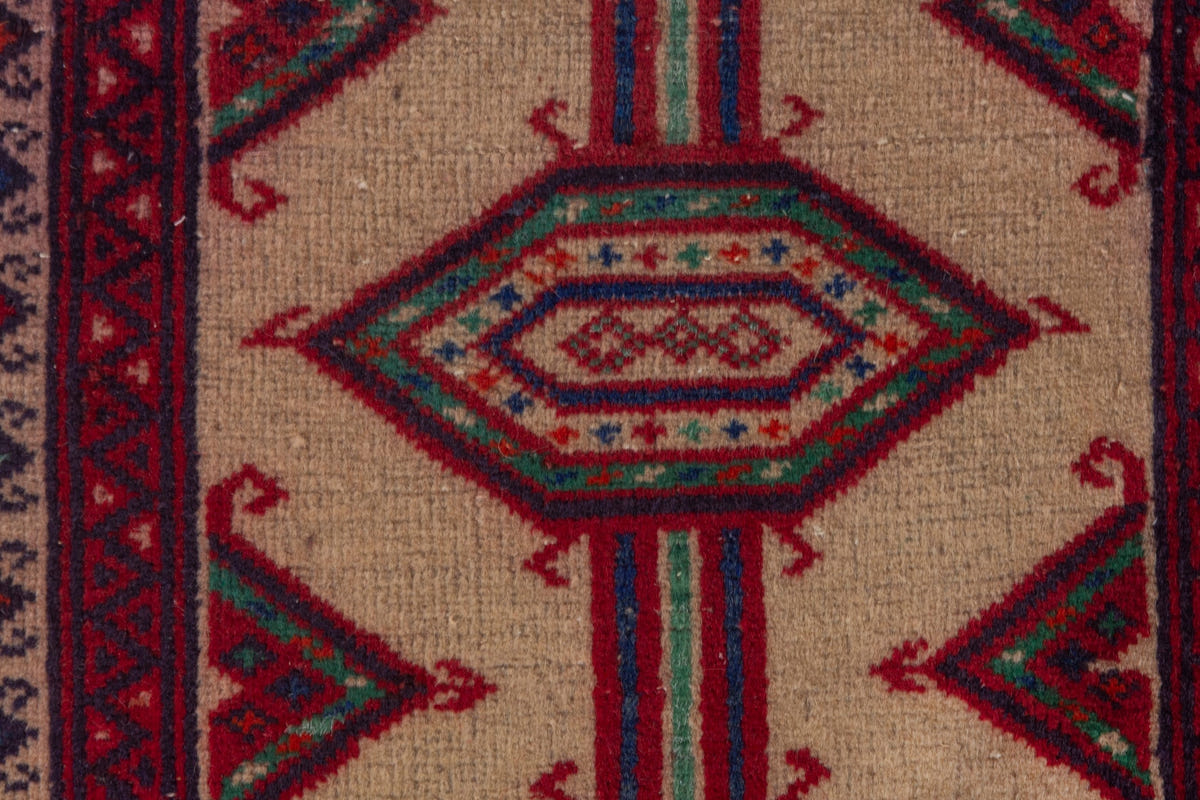 4186, Persian Torkaman Mini Rug