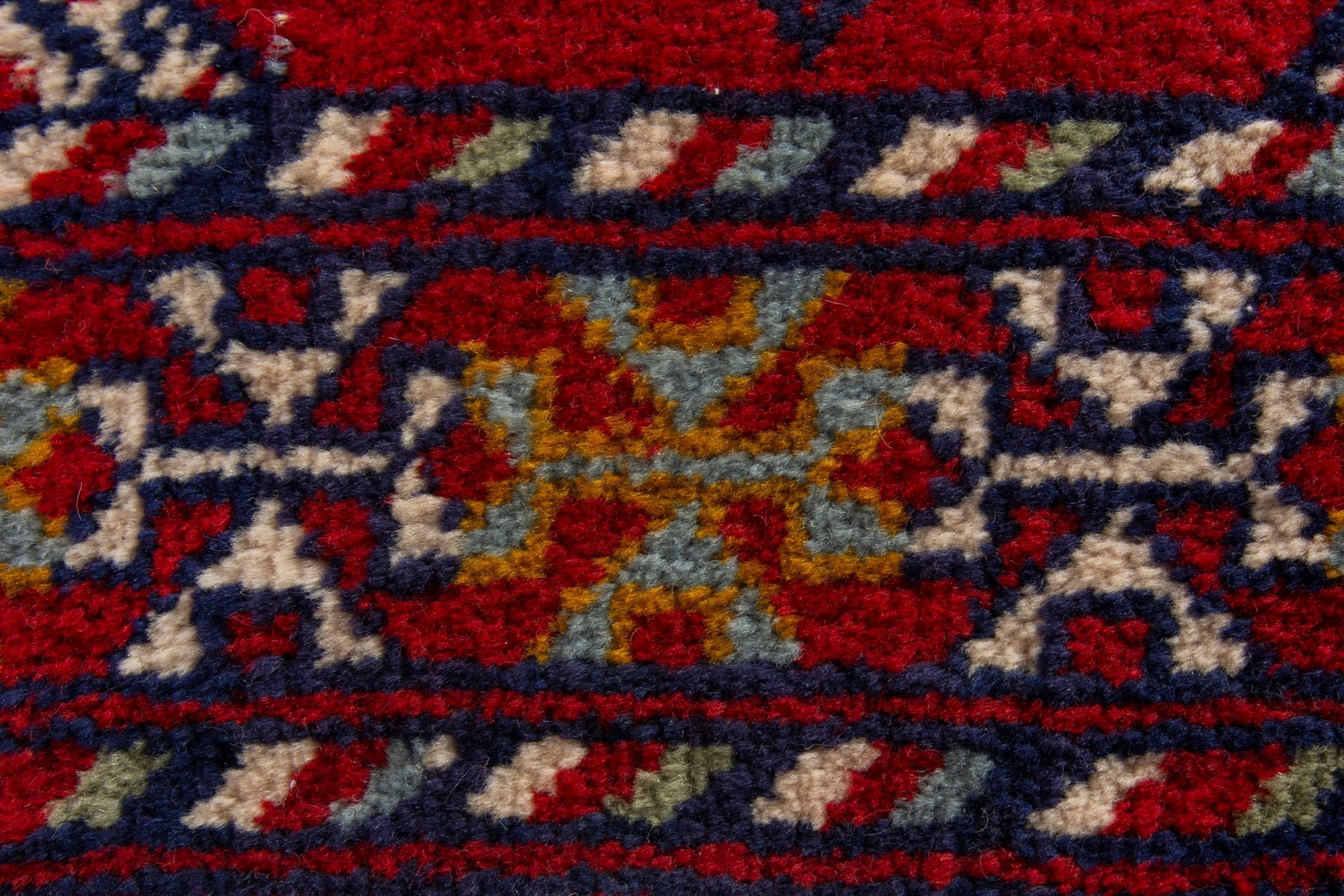 Persian Torkaman accent rug in deep red and burgundy, view 6 of 9