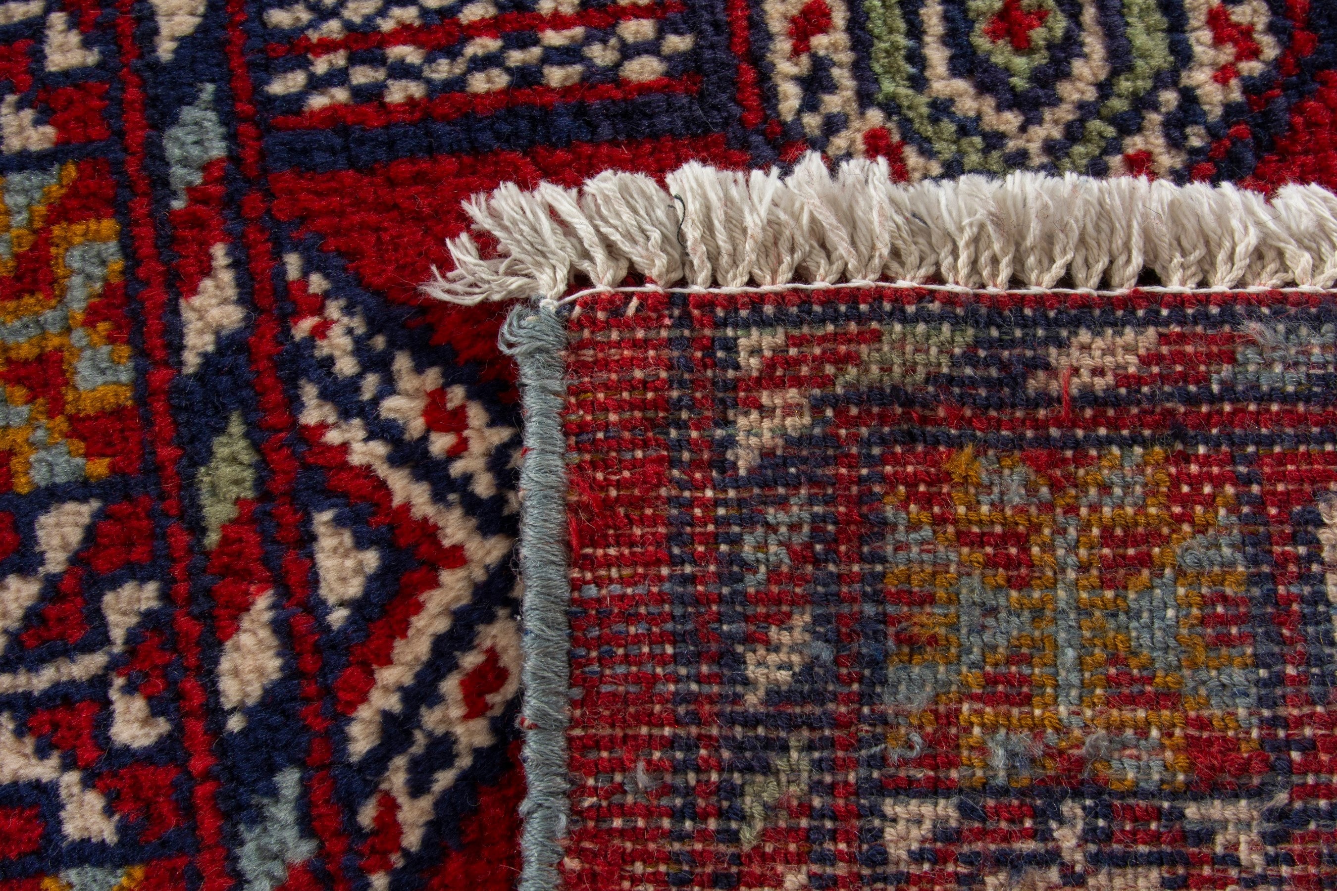 Persian Torkaman accent rug in deep red and burgundy, view 9 of 9