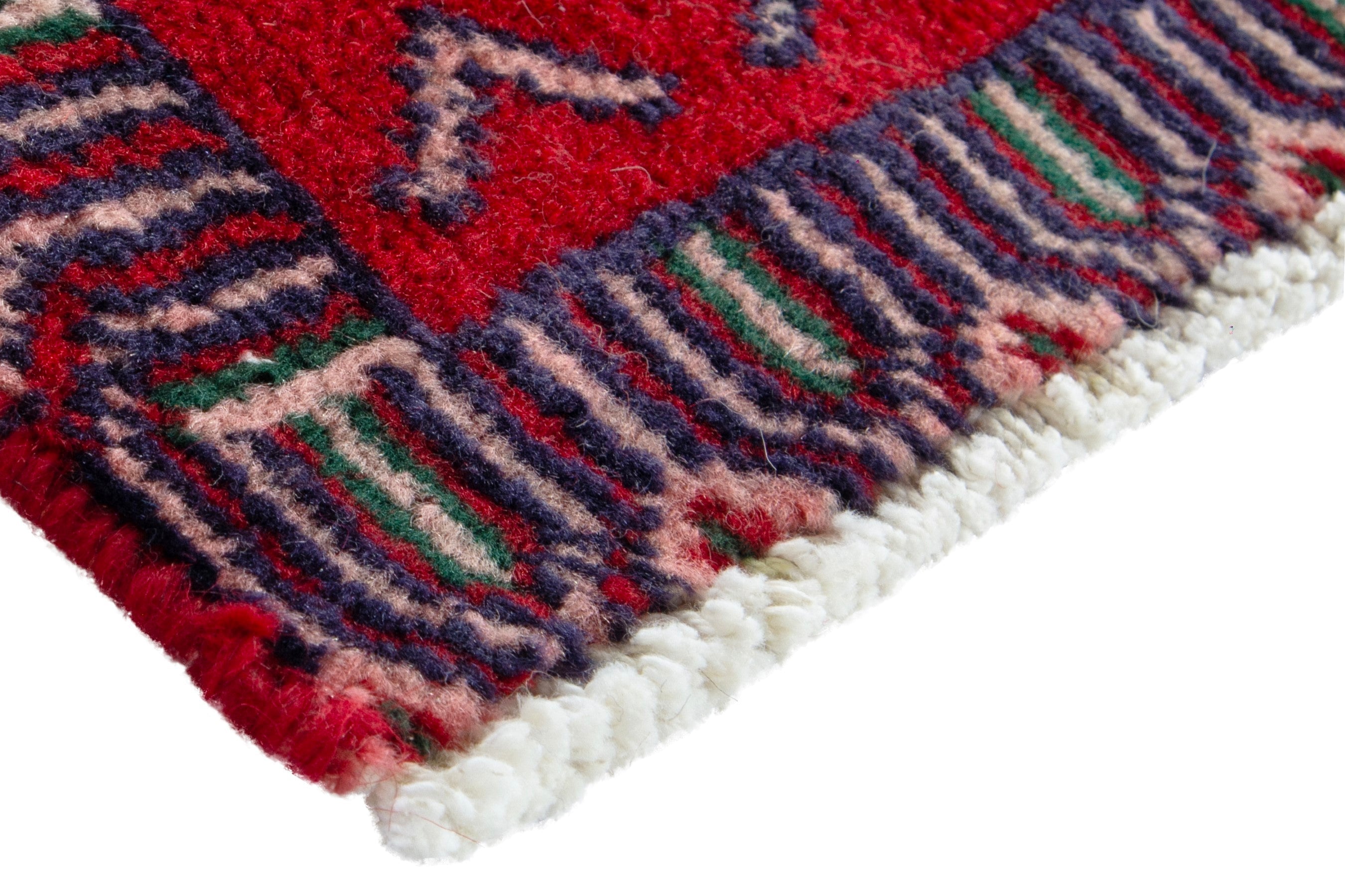 Persian Torkaman accent rug in deep red and gold, view 4 of 9