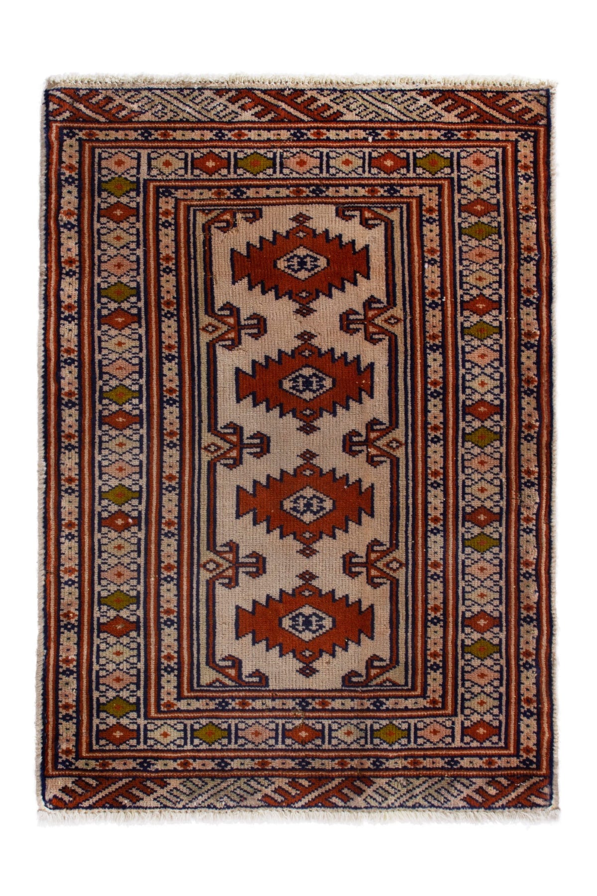 4214, Persian Torkaman Mini Rug