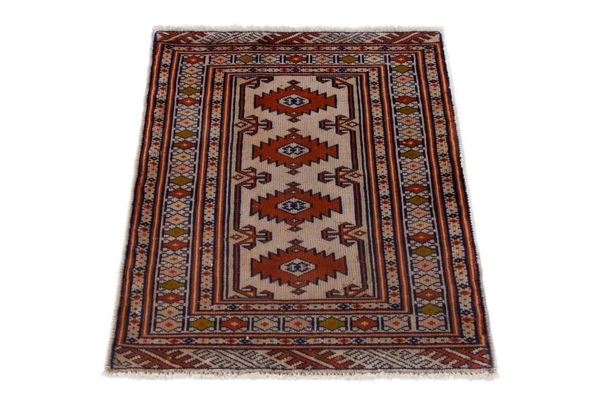 4214, Persian Torkaman Mini Rug