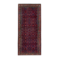 Persian Hamadan runner rug in burgundy and deep red, 4'1" x 10'2"