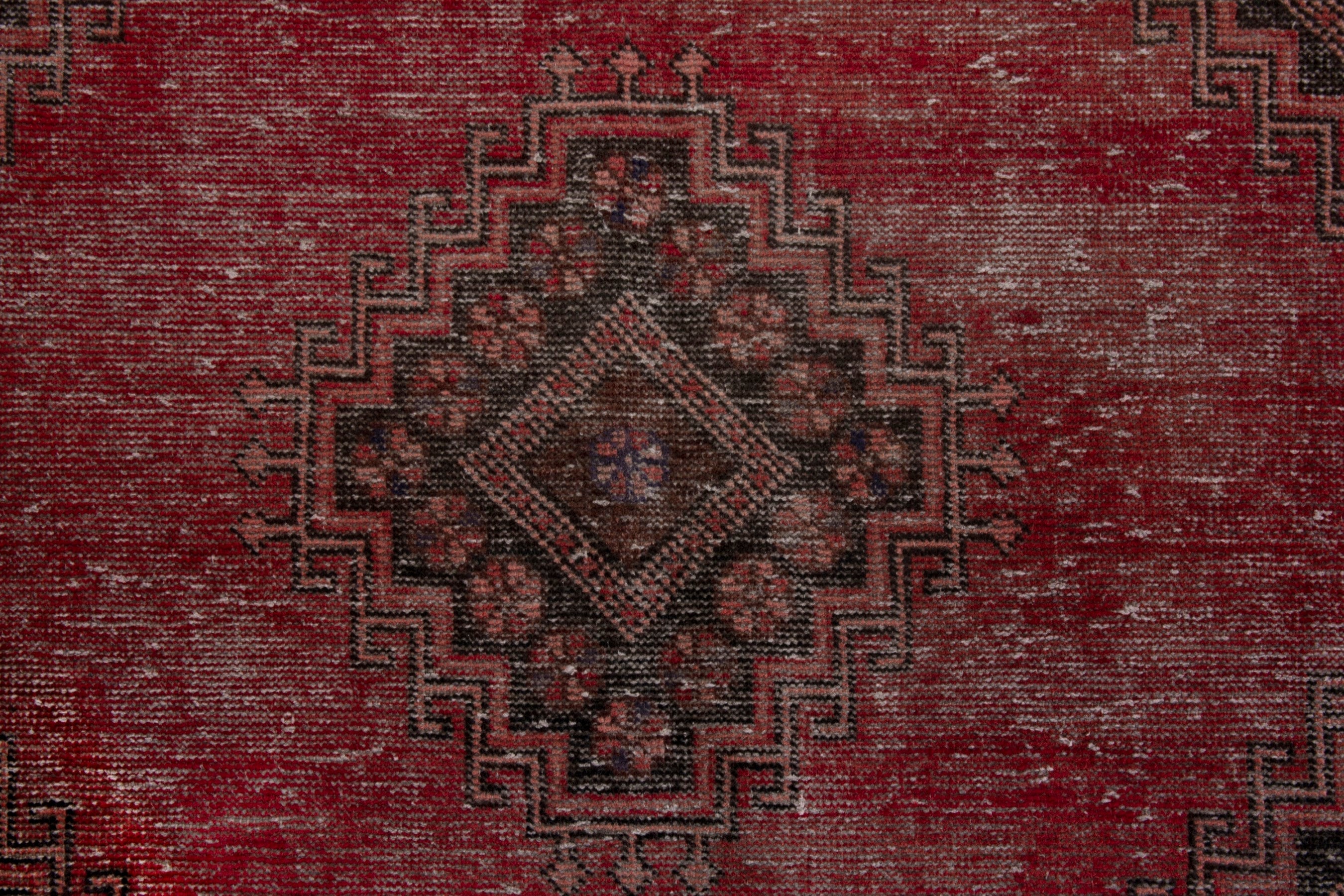 Persian Ferdos area rug in faded red and charcoal, view 12 of 19