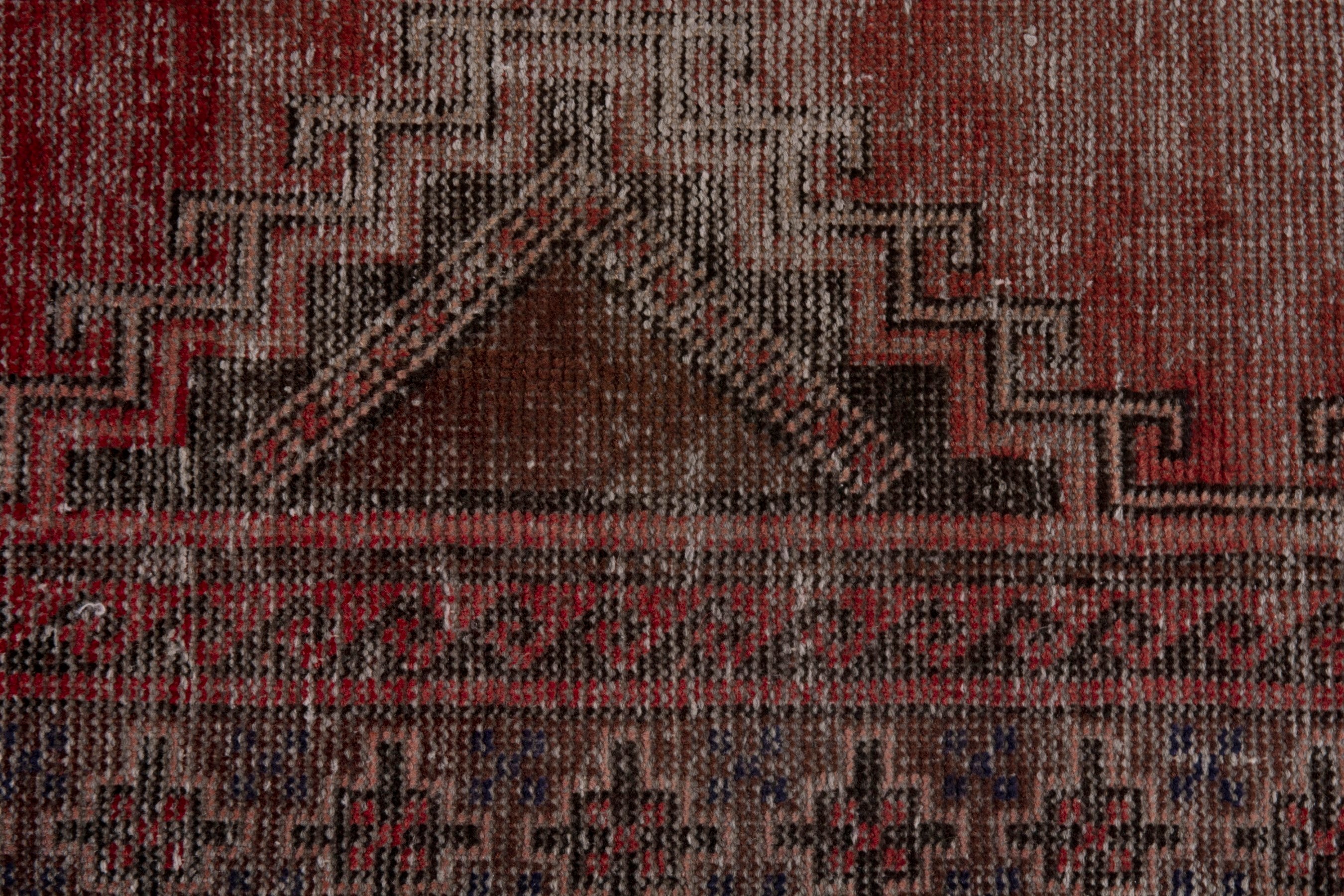 Persian Ferdos area rug in faded red and charcoal, view 13 of 19