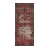 Persian Ferdos runner rug in faded red and charcoal, 4'6" x 10'4"