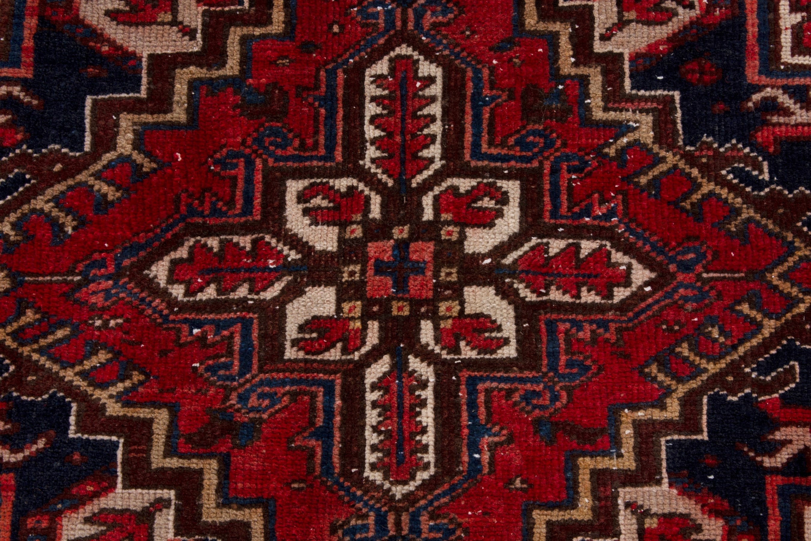 Persian Gorevan area rug in deep red and cream, view 14 of 19