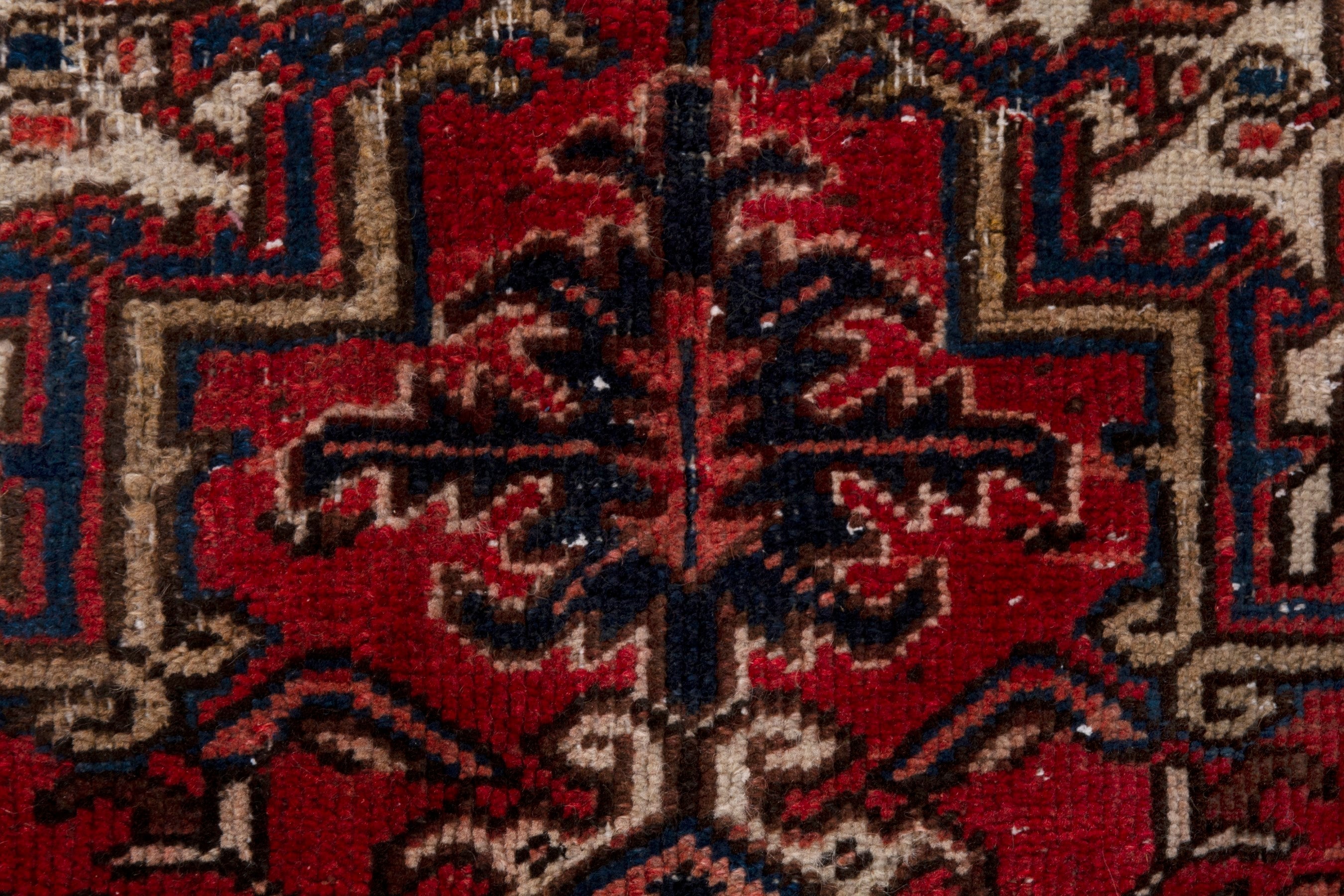Persian Gorevan area rug in deep red and cream, view 15 of 19
