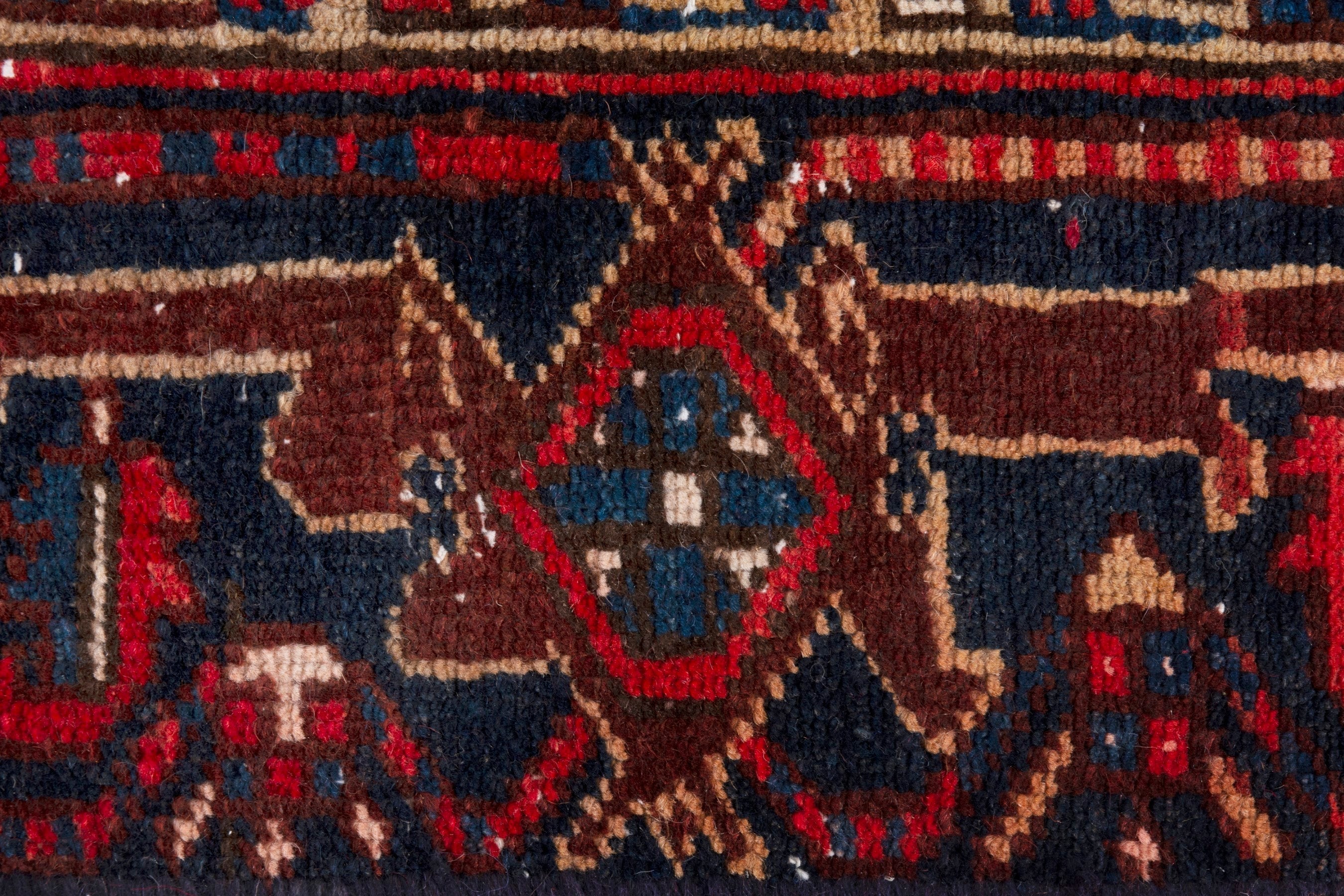 Persian Gorevan area rug in deep red and cream, view 13 of 19
