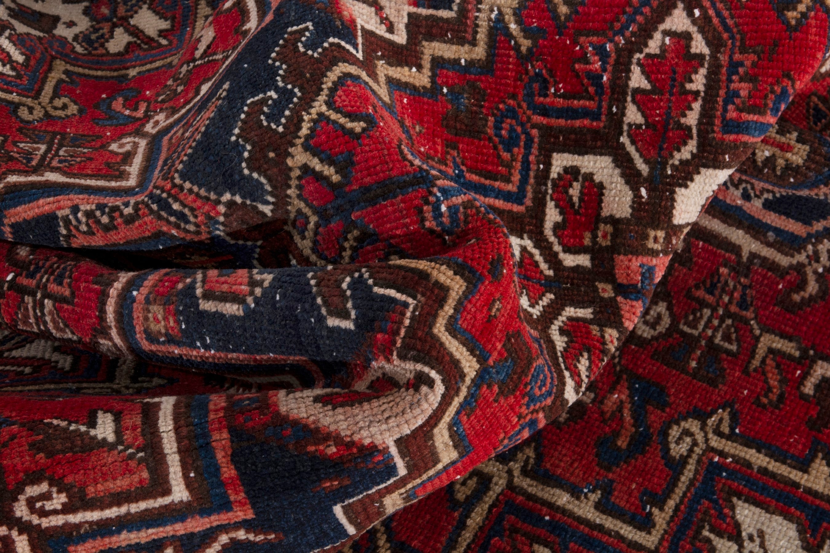 Persian Gorevan area rug in deep red and cream, view 16 of 19