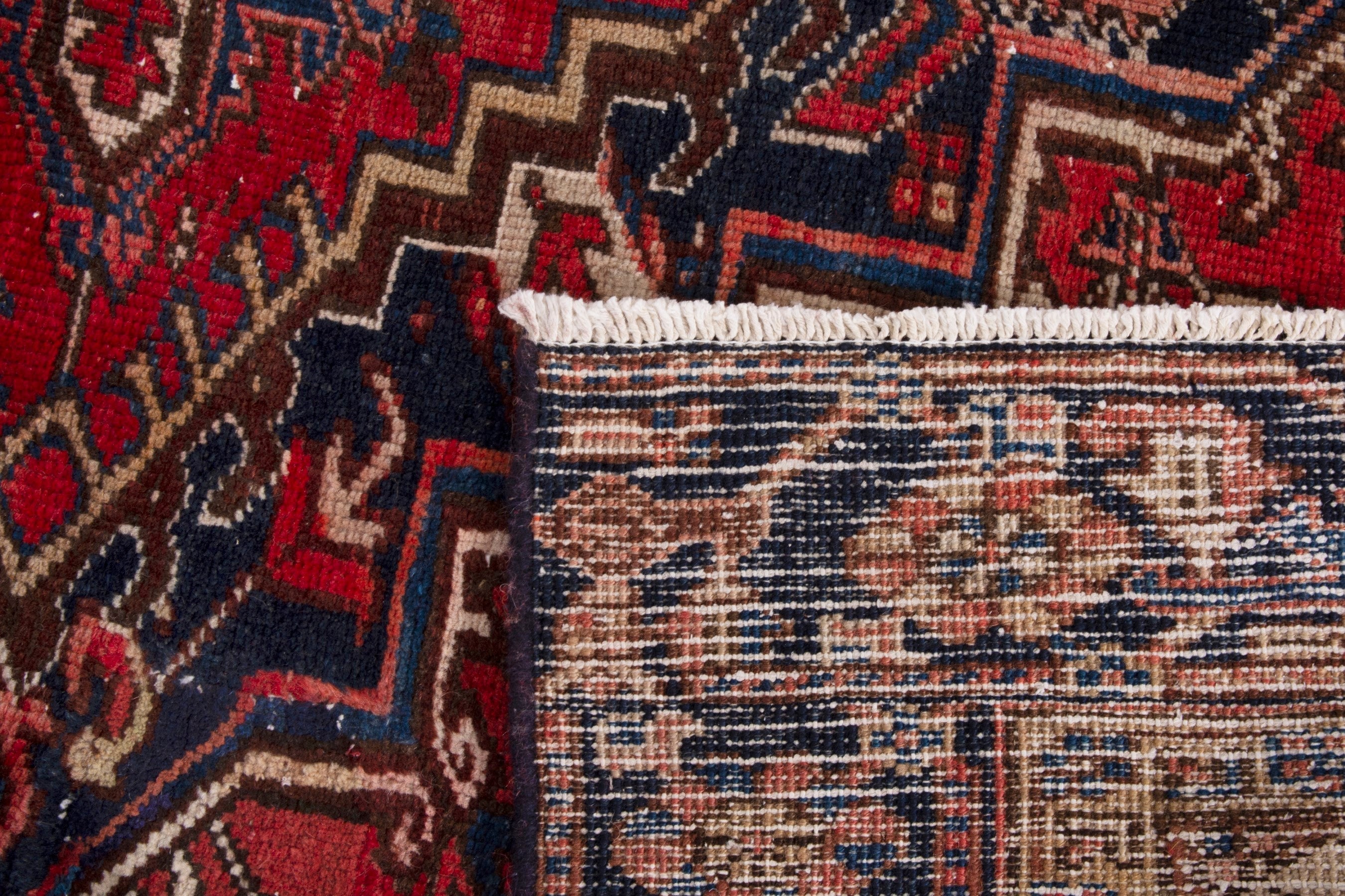 Persian Gorevan area rug in deep red and cream, view 19 of 19