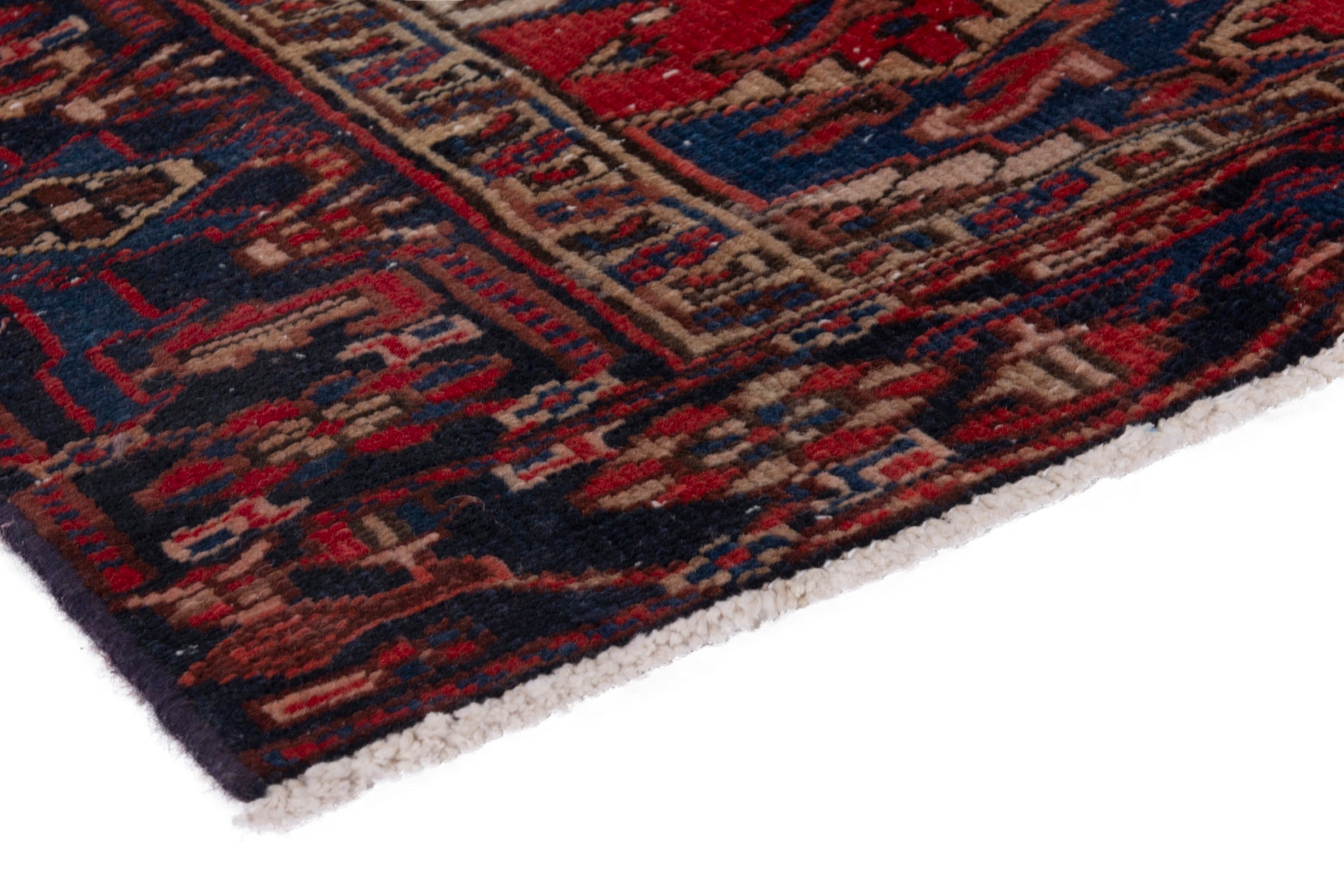 Persian Gorevan area rug in deep red and cream, view 5 of 19
