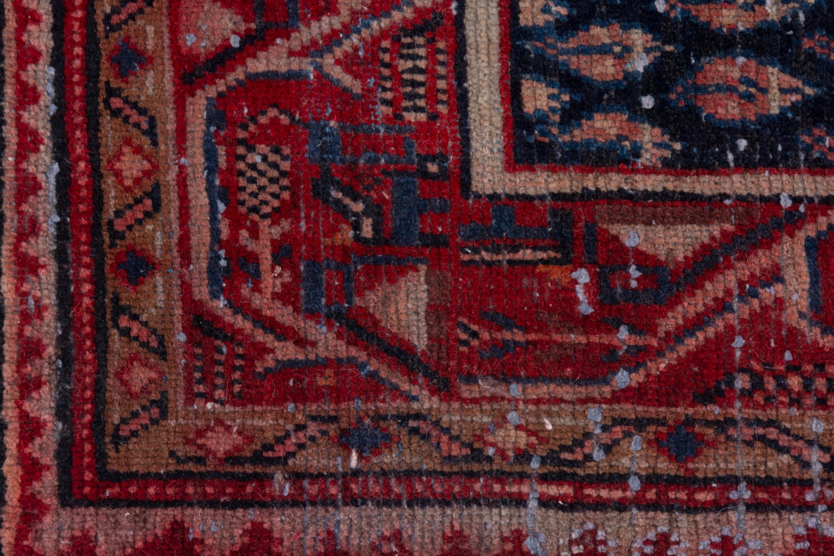 Persian Arak area rug in navy and burgundy, view 14 of 19