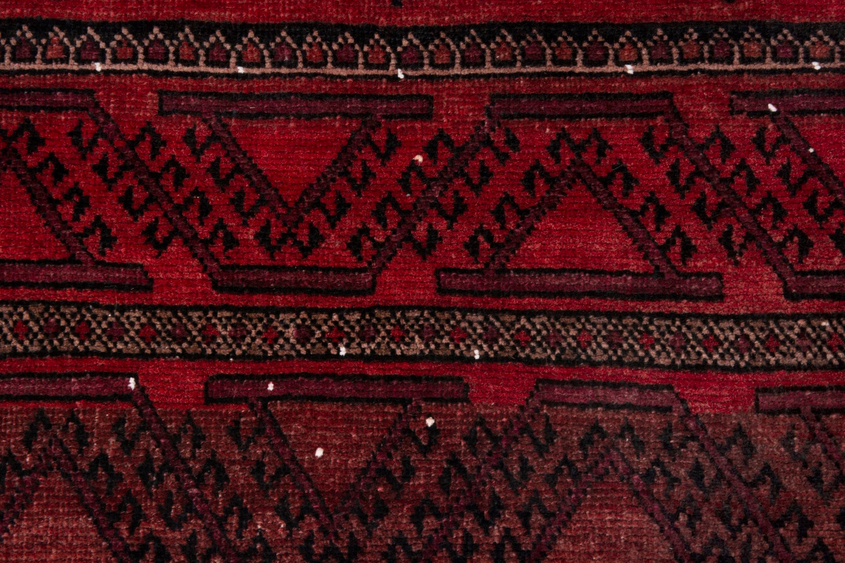 Persian Torkaman area rug in burgundy and deep red, view 11 of 19