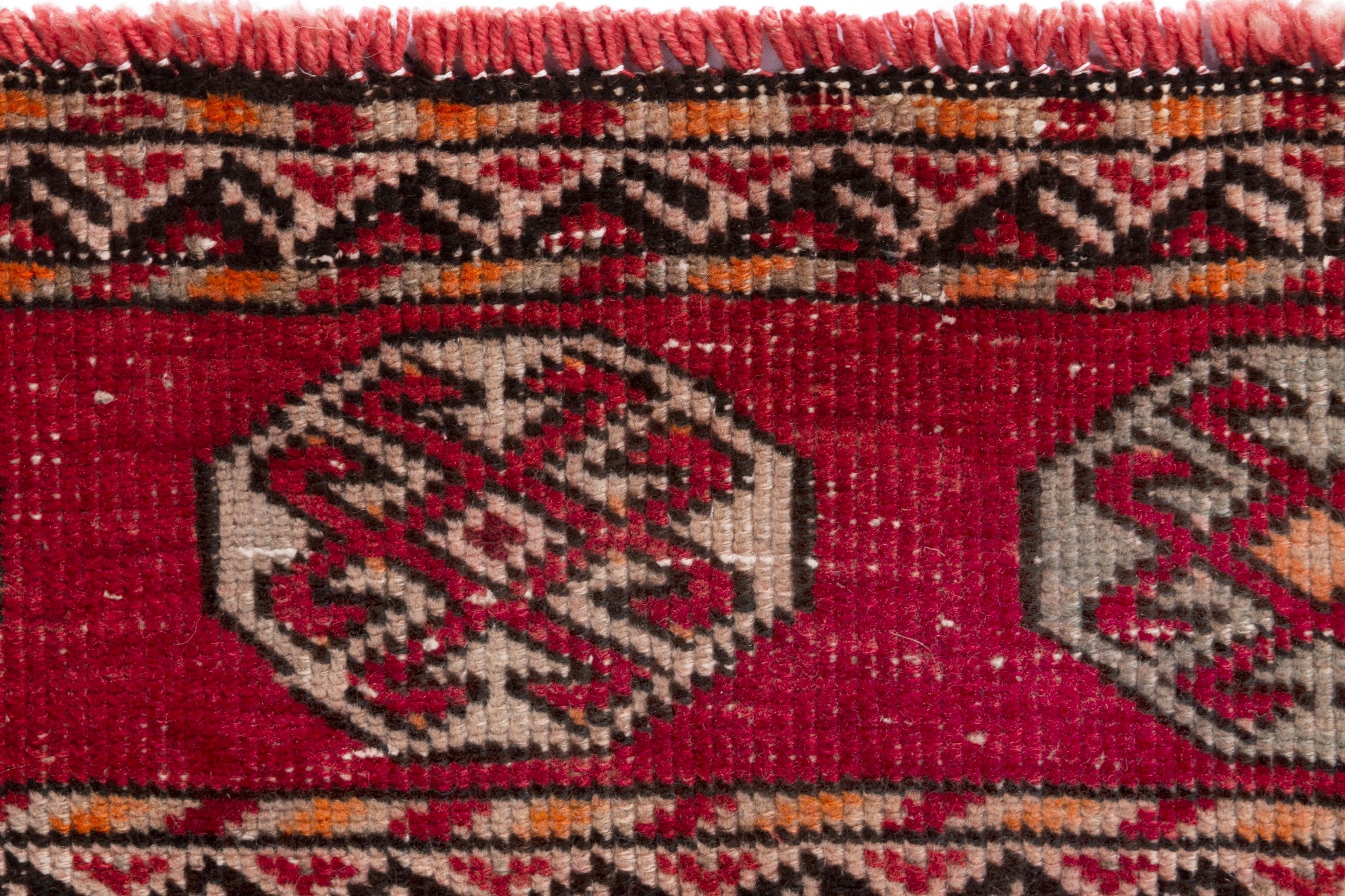 Persian Ghoochan area rug in deep red and cream, view 11 of 20