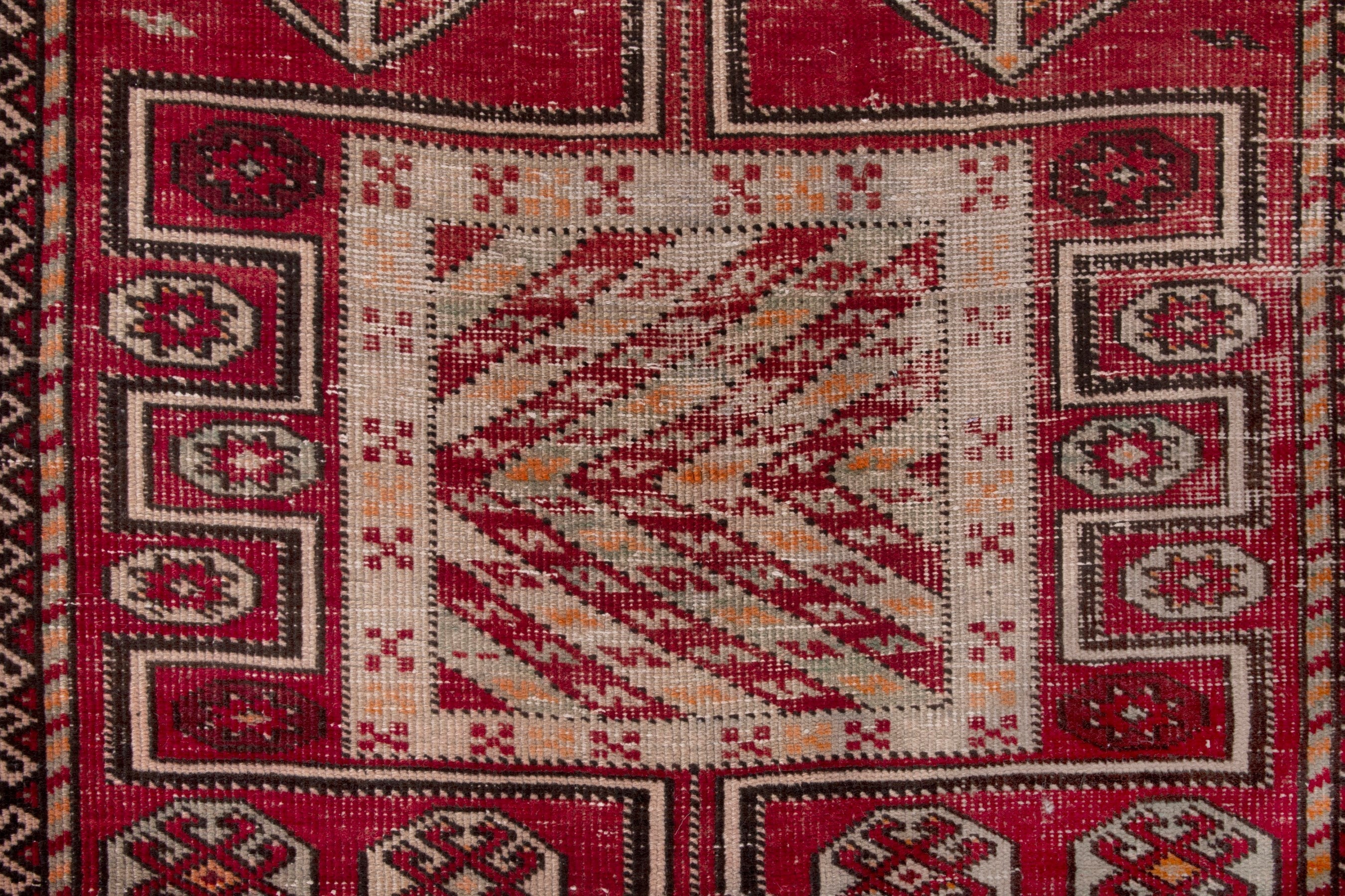 Persian Ghoochan area rug in deep red and cream, view 14 of 20