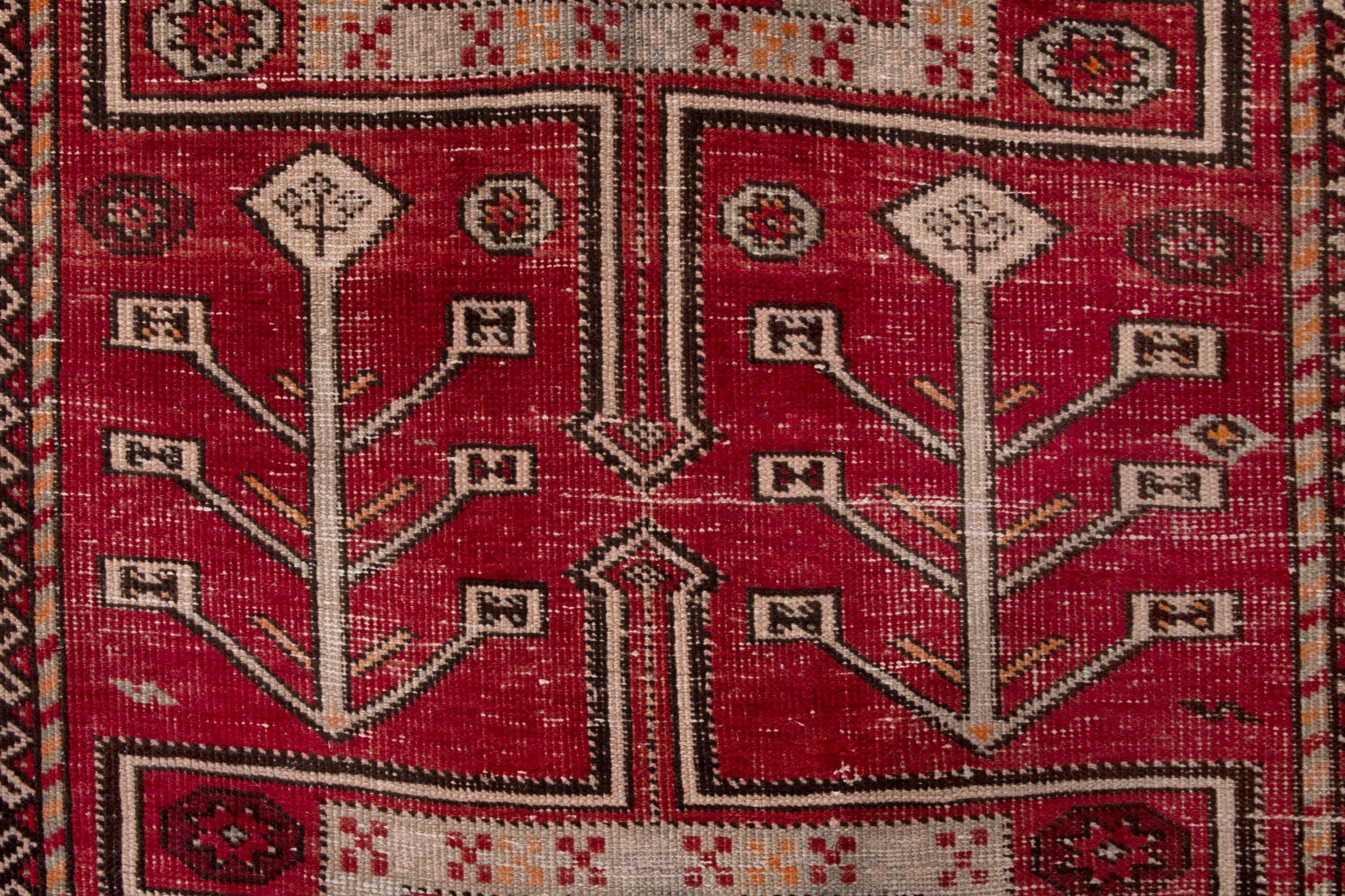 Persian Ghoochan area rug in deep red and cream, view 15 of 20
