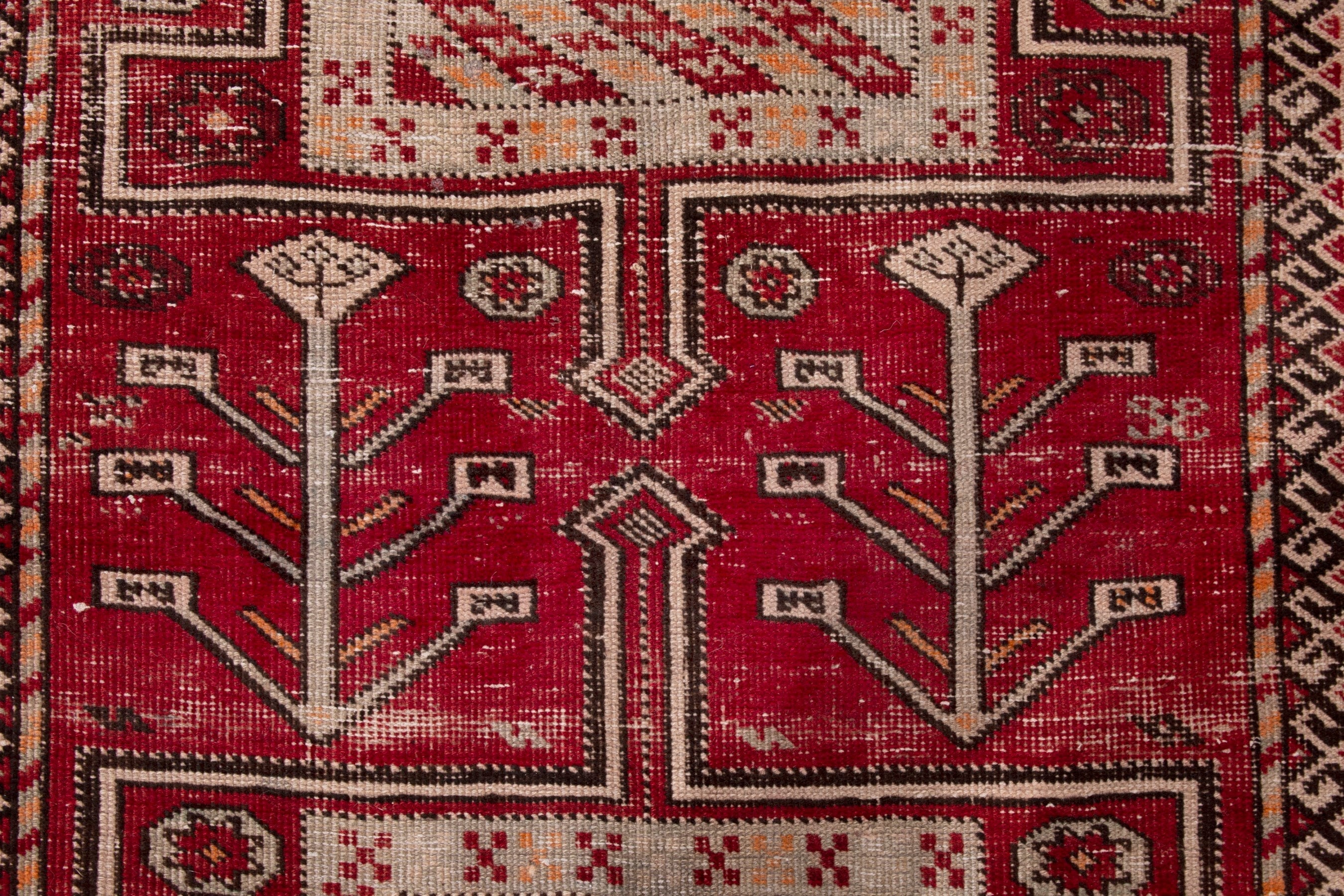 Persian Ghoochan area rug in deep red and cream, view 16 of 20