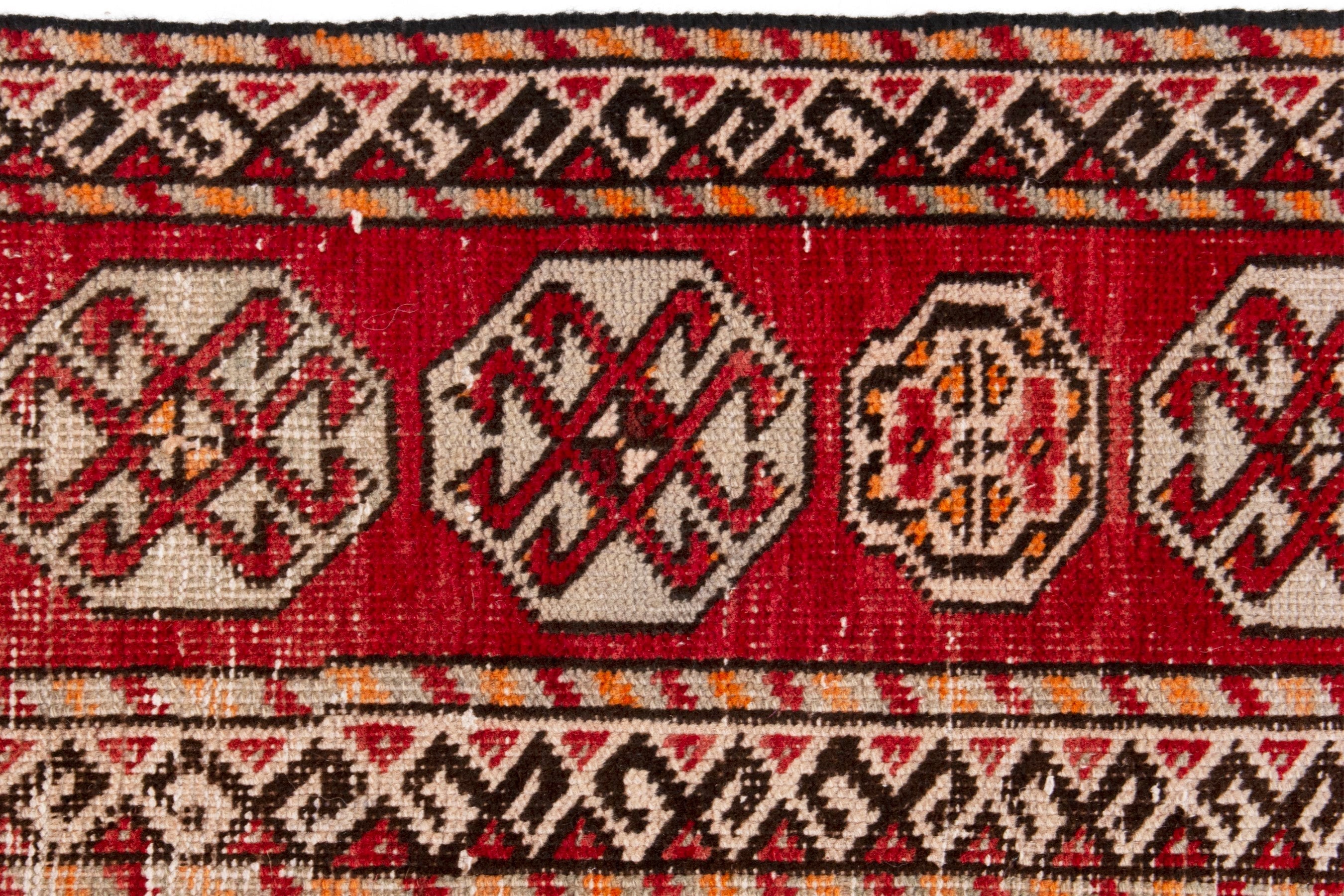 Persian Ghoochan area rug in deep red and cream, view 12 of 20