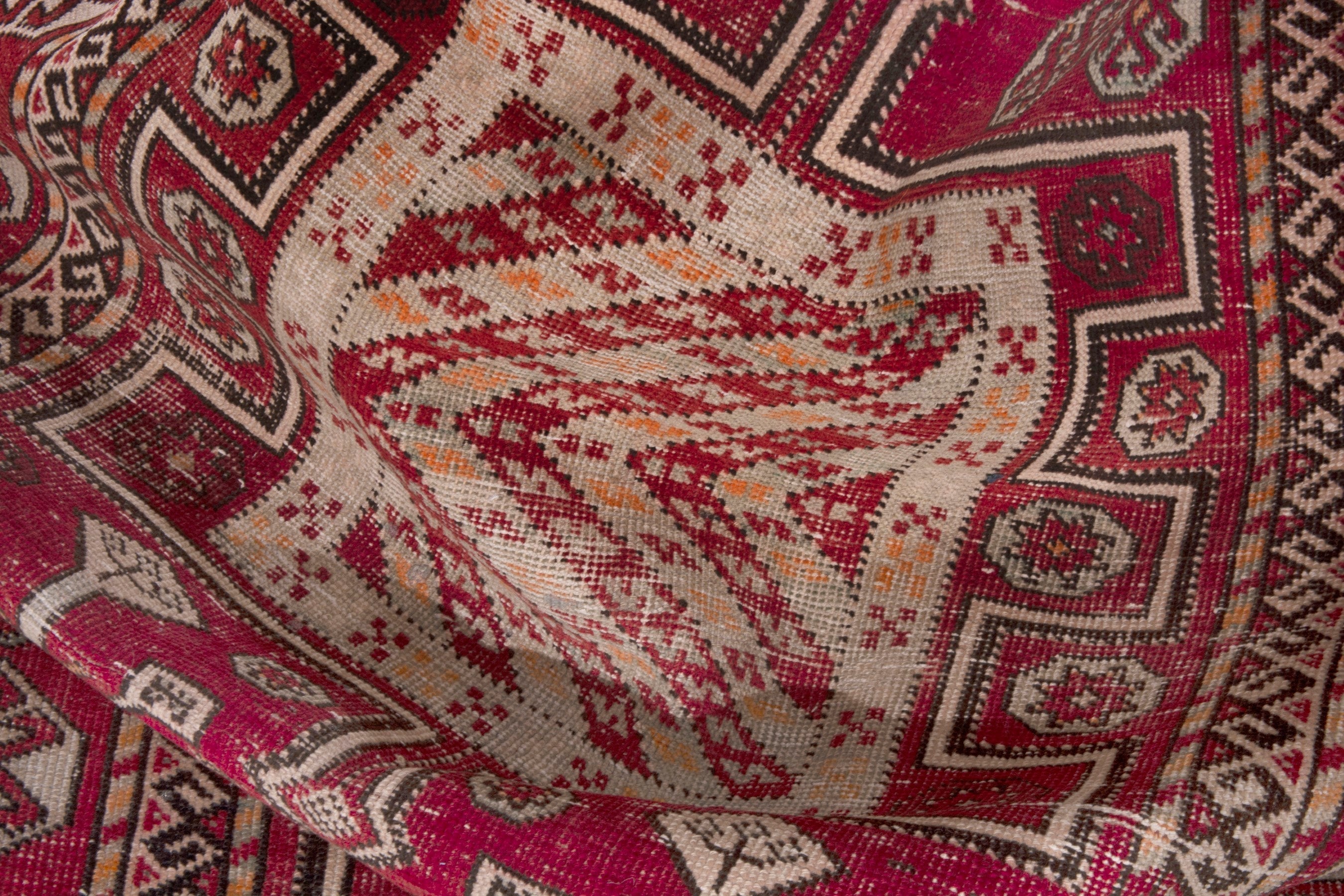Persian Ghoochan area rug in deep red and cream, view 19 of 20