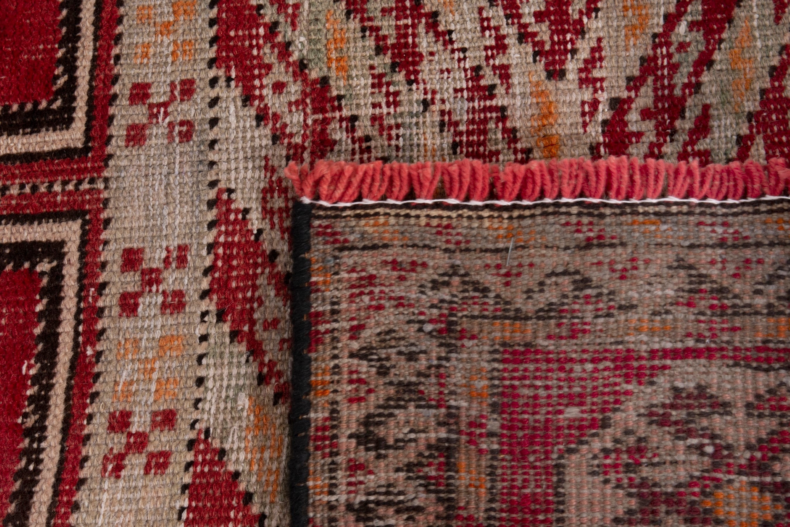 Persian Ghoochan area rug in deep red and cream, view 20 of 20
