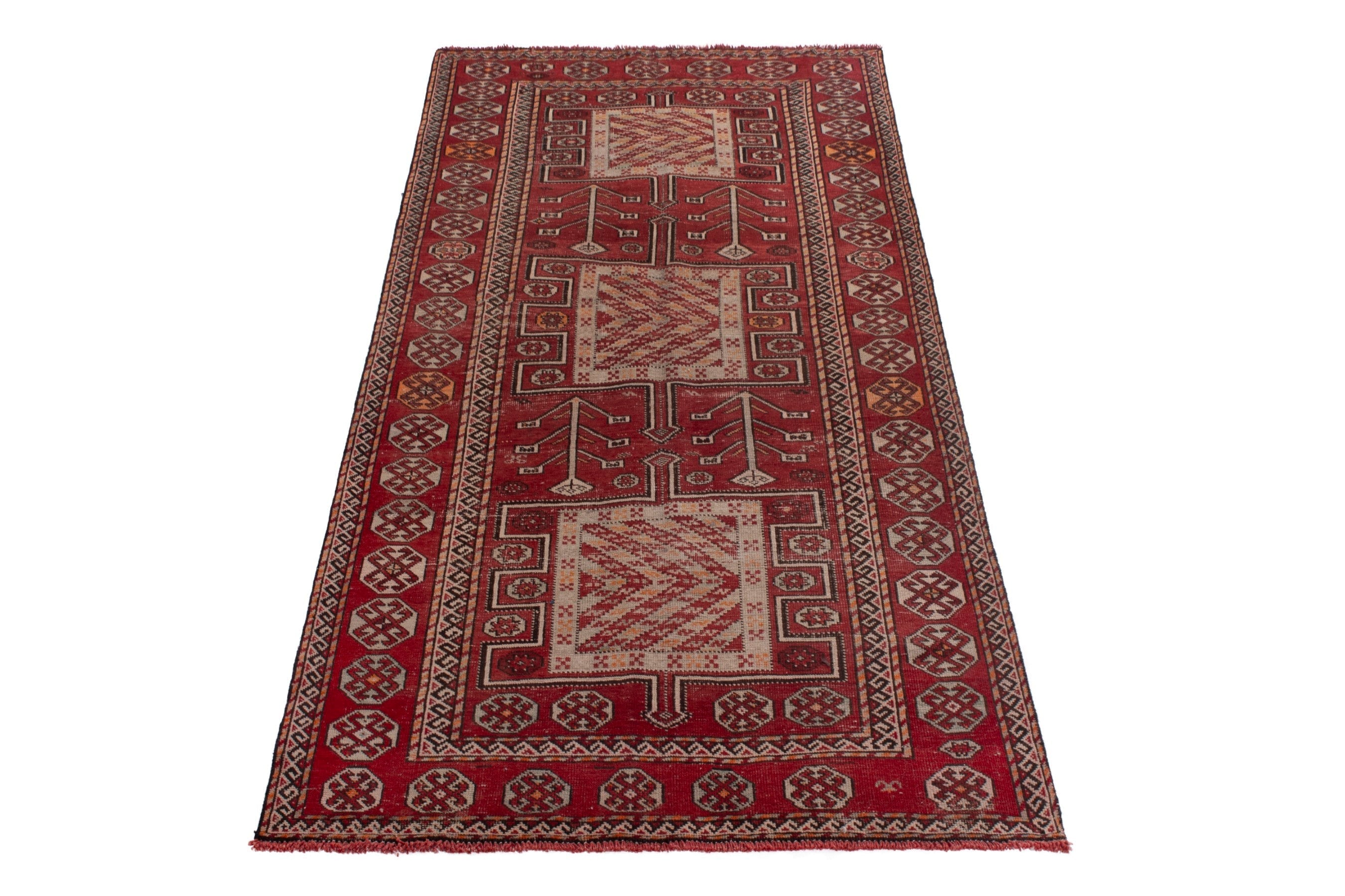 Persian Ghoochan area rug in deep red and cream, view 3 of 20