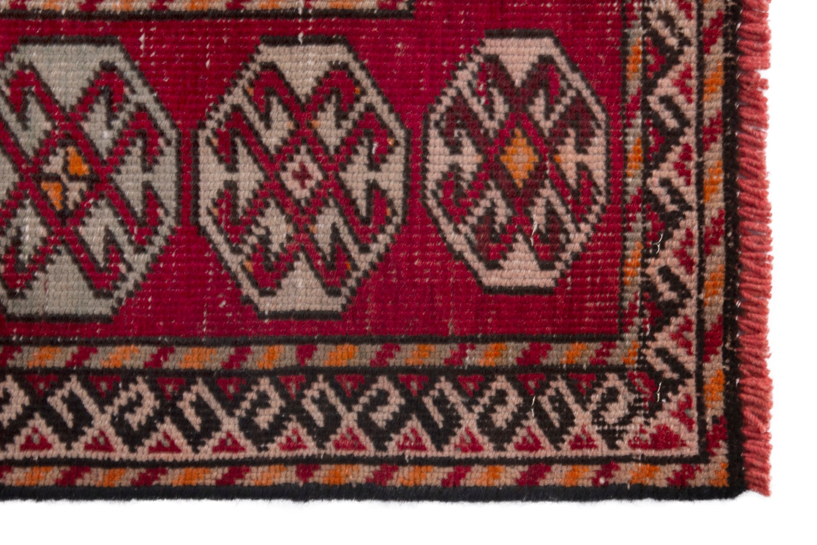 Persian Ghoochan area rug in deep red and cream, view 10 of 20