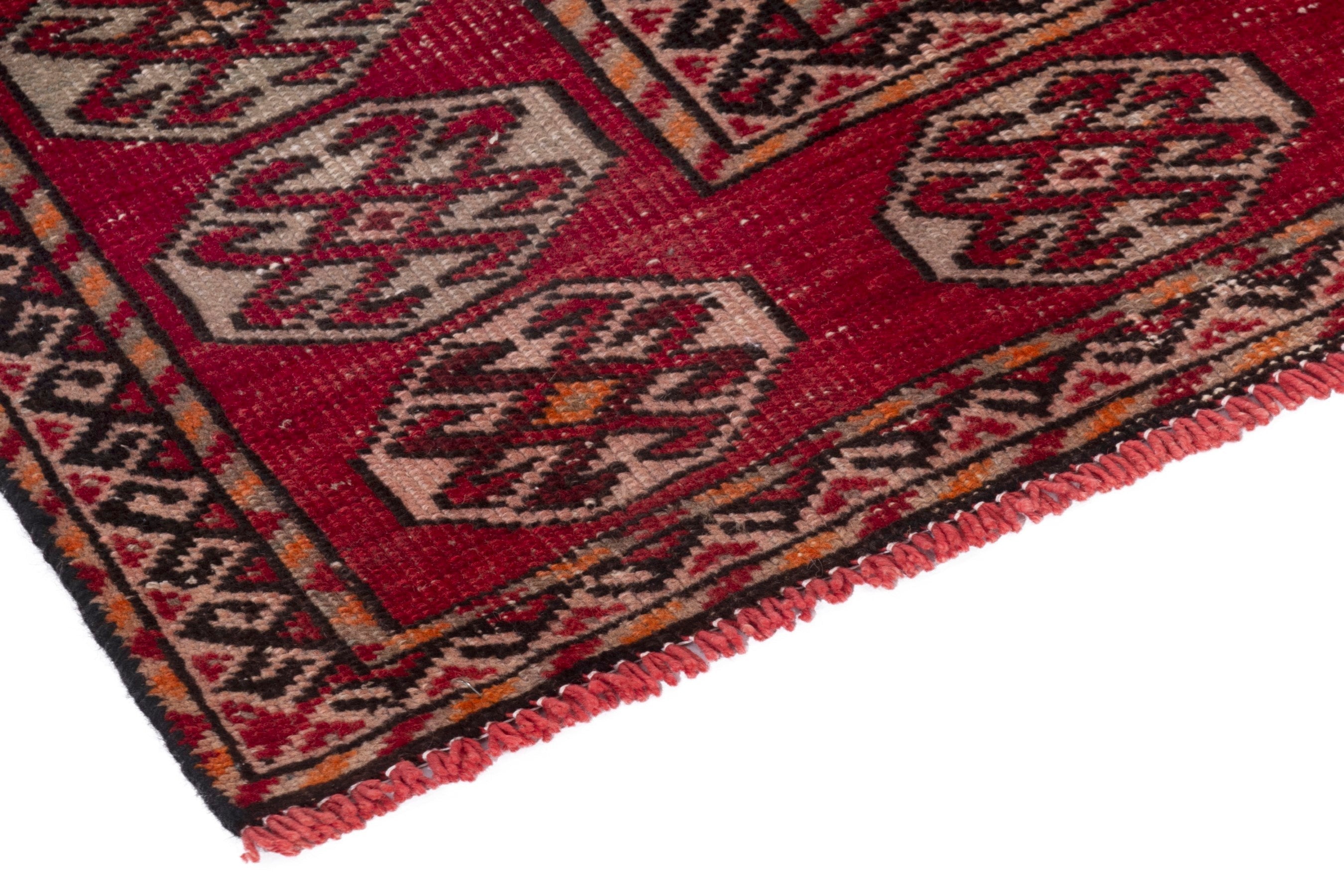 Persian Ghoochan area rug in deep red and cream, view 5 of 20