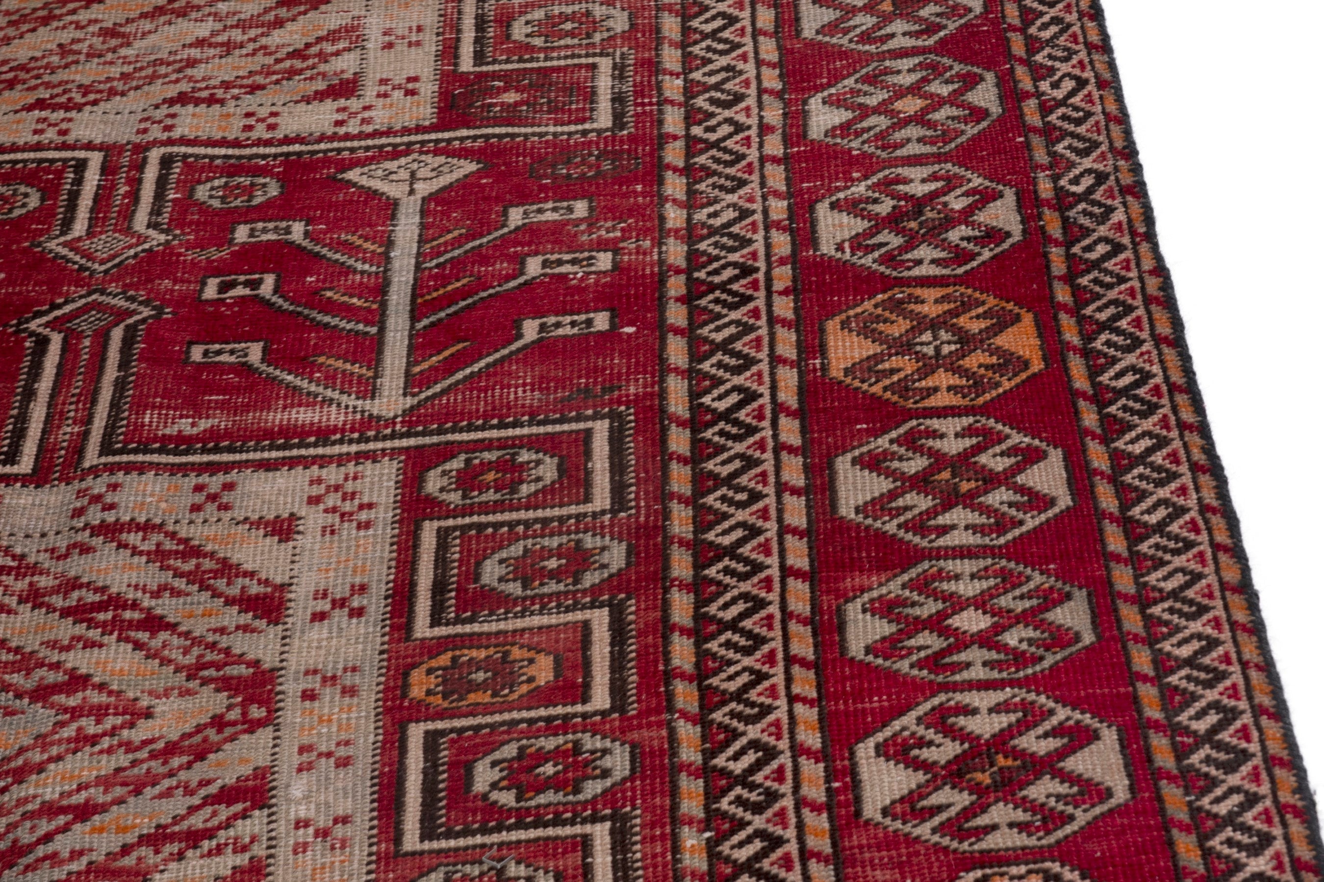 Persian Ghoochan area rug in deep red and cream, view 9 of 20