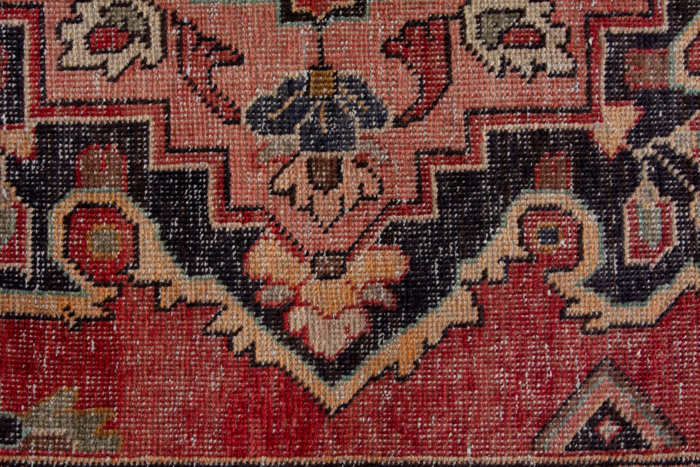 Persian Arak runner rug in faded red and navy, view 11 of 18