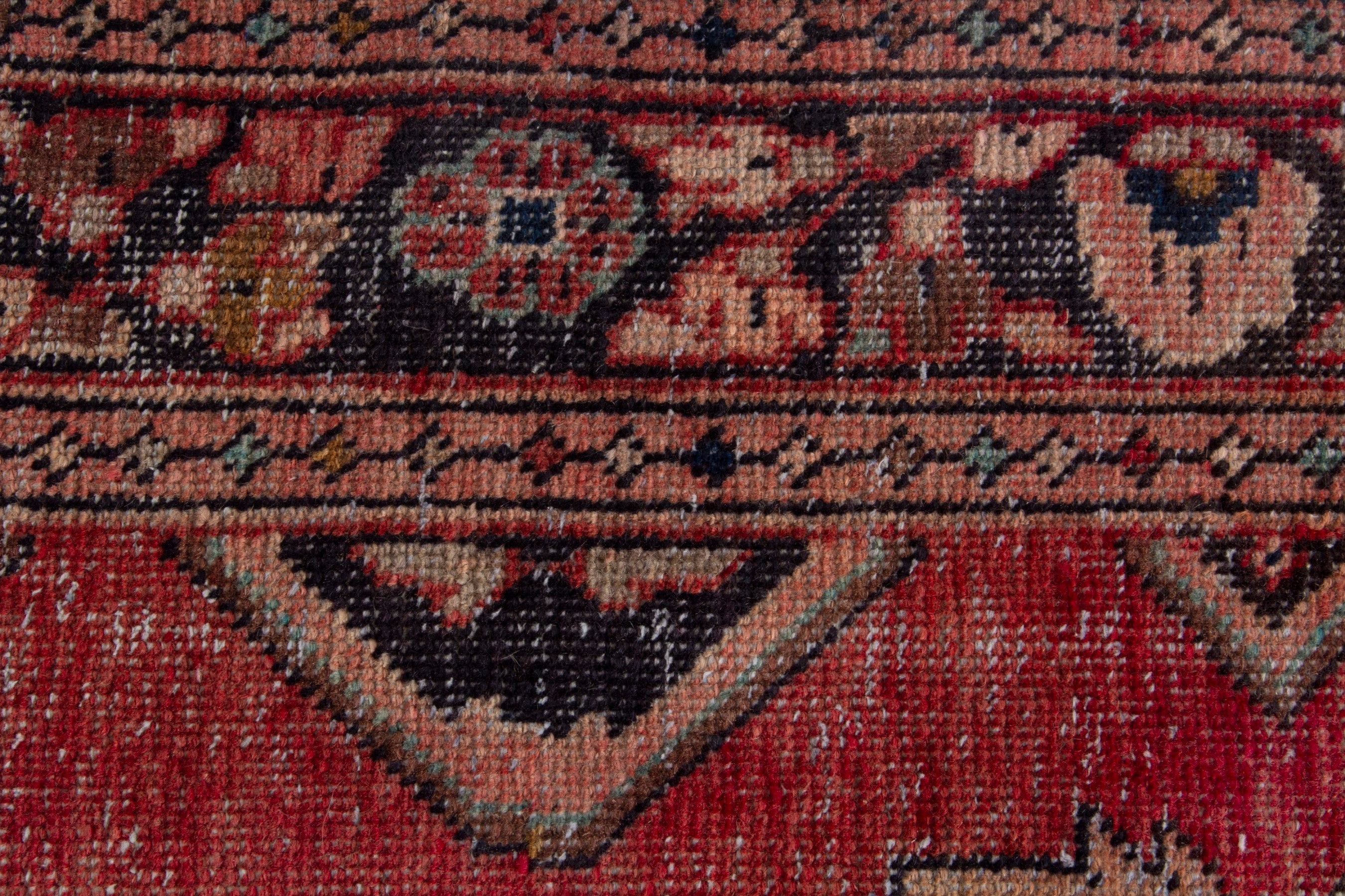 Persian Arak runner rug in faded red and navy, view 12 of 18