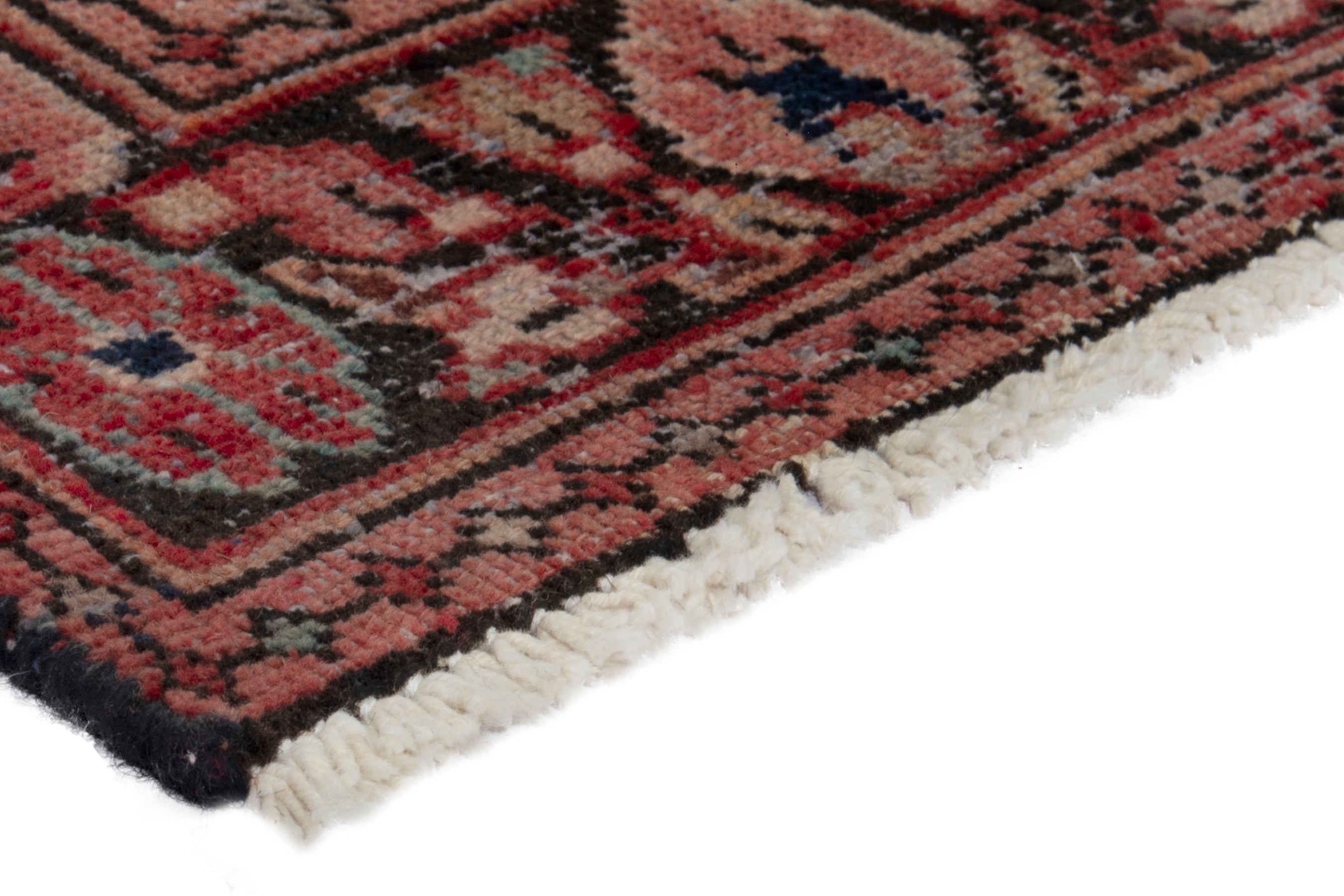 Persian Arak runner rug in faded red and navy, view 5 of 18