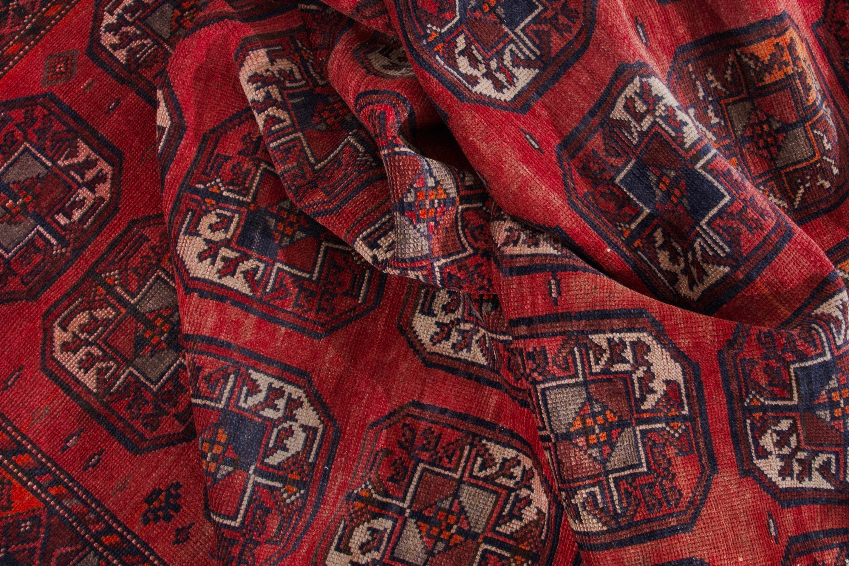 Persian Ghoochan area rug in deep red and burgundy, view 16 of 19