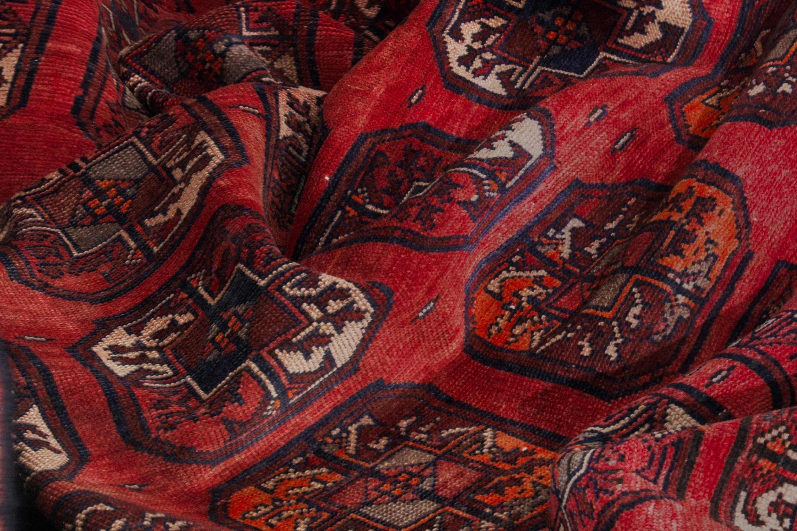 Persian Ghoochan area rug in deep red and burgundy, view 17 of 19