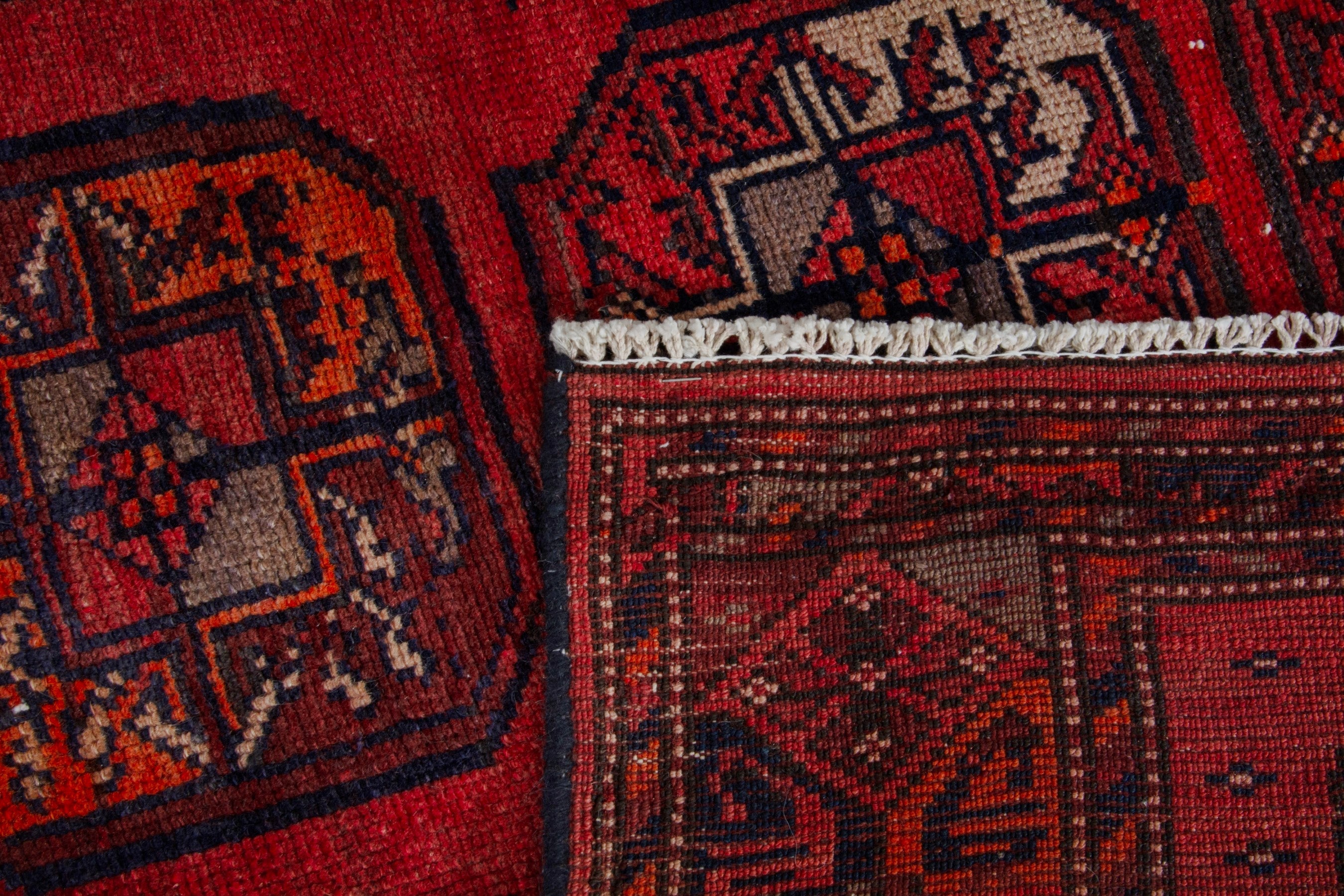 Persian Ghoochan area rug in deep red and burgundy, view 19 of 19