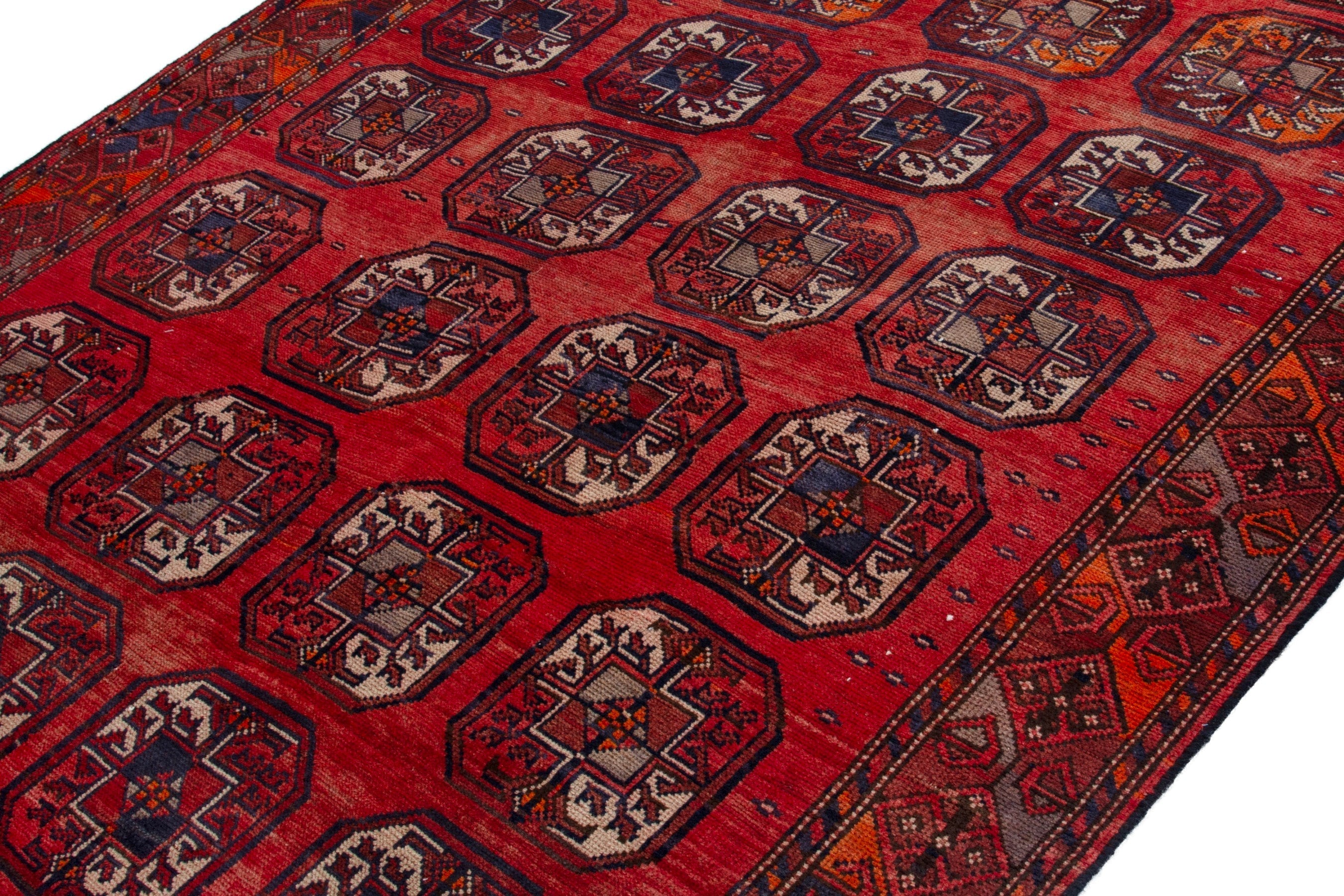 Persian Ghoochan area rug in deep red and burgundy, view 4 of 19