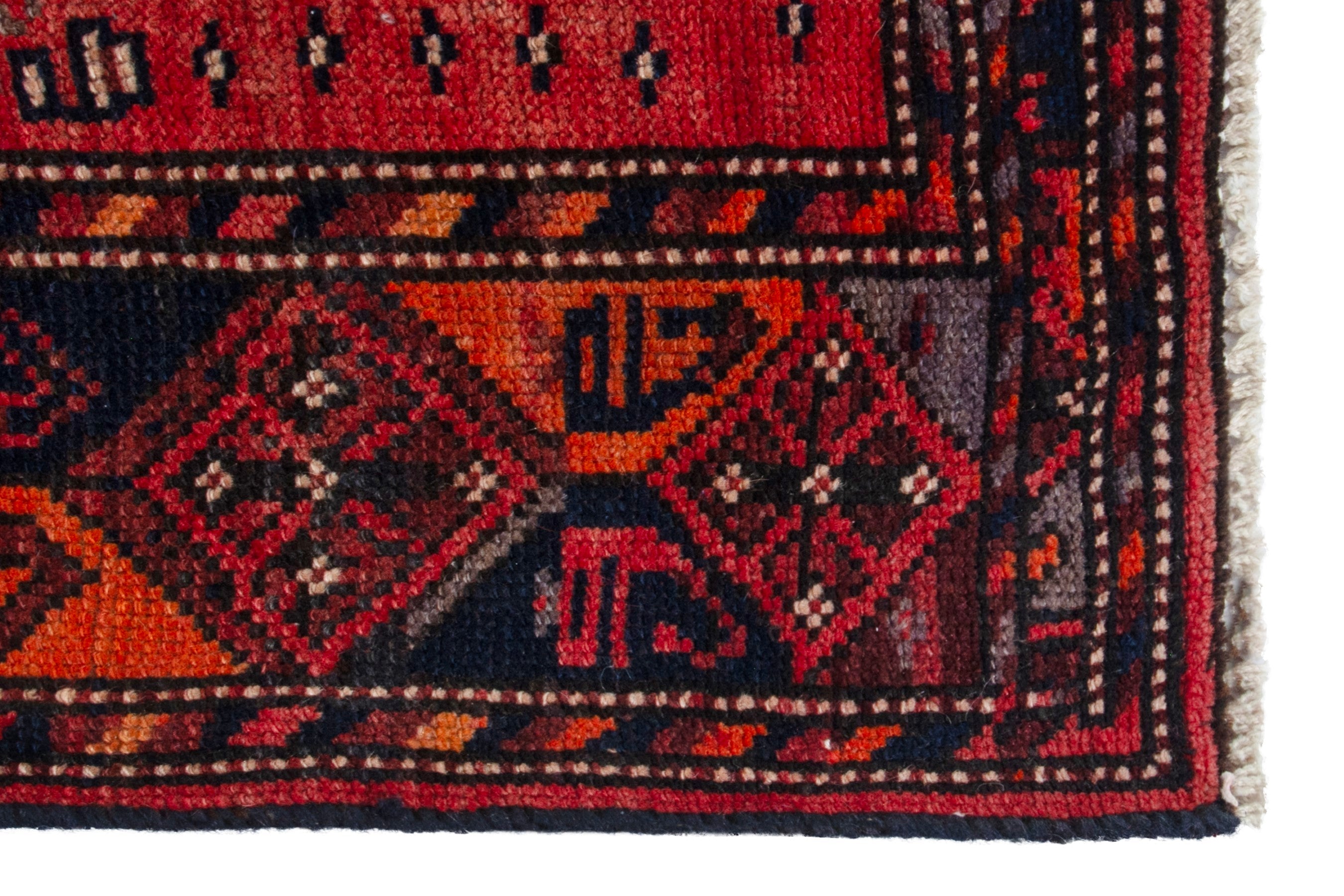 Persian Ghoochan area rug in deep red and burgundy, view 10 of 19