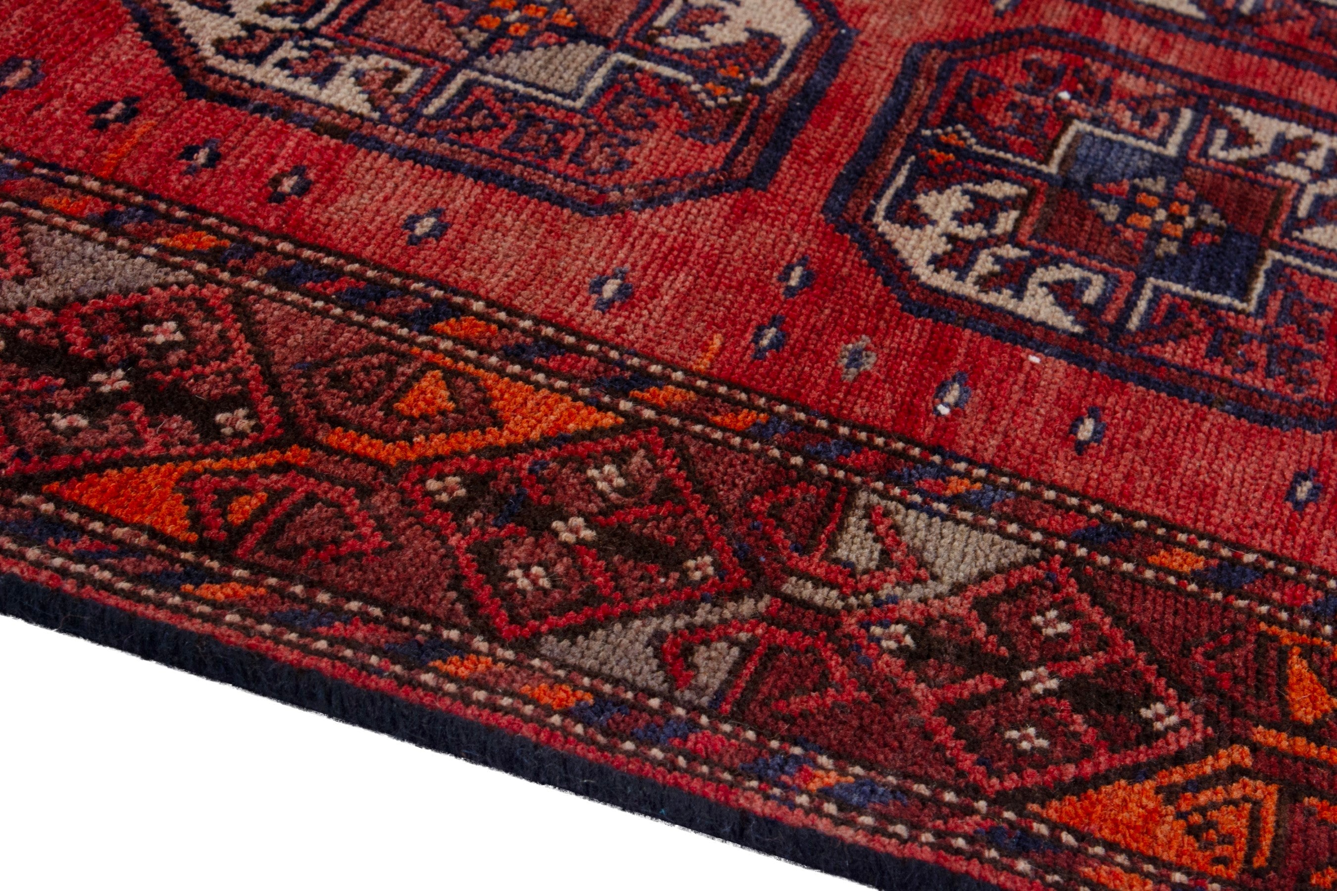Persian Ghoochan area rug in deep red and burgundy, view 6 of 19