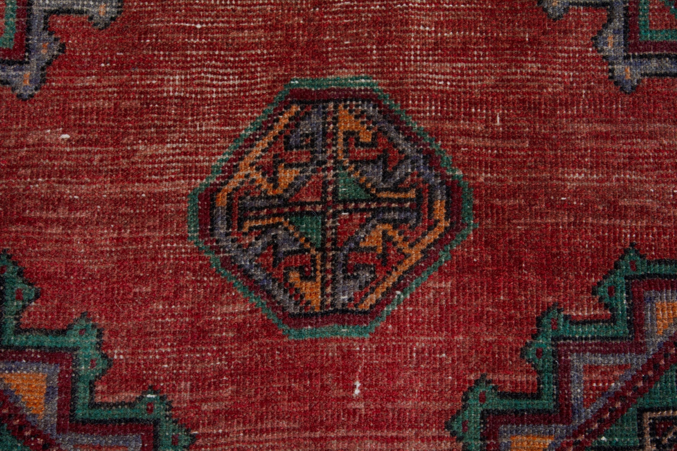 Persian Torkaman area rug in deep red and burgundy, view 13 of 18