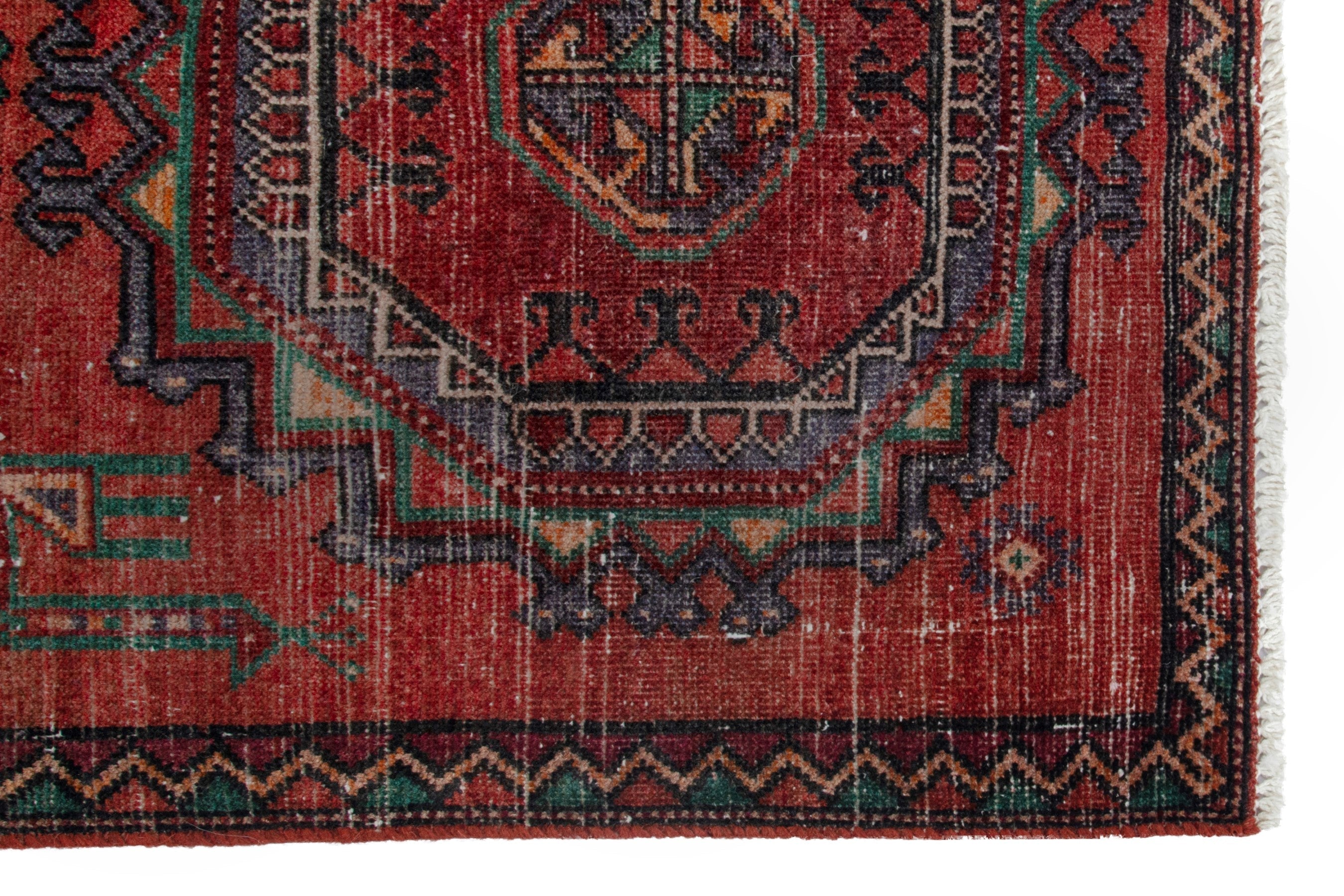 Persian Torkaman area rug in deep red and burgundy, view 10 of 18