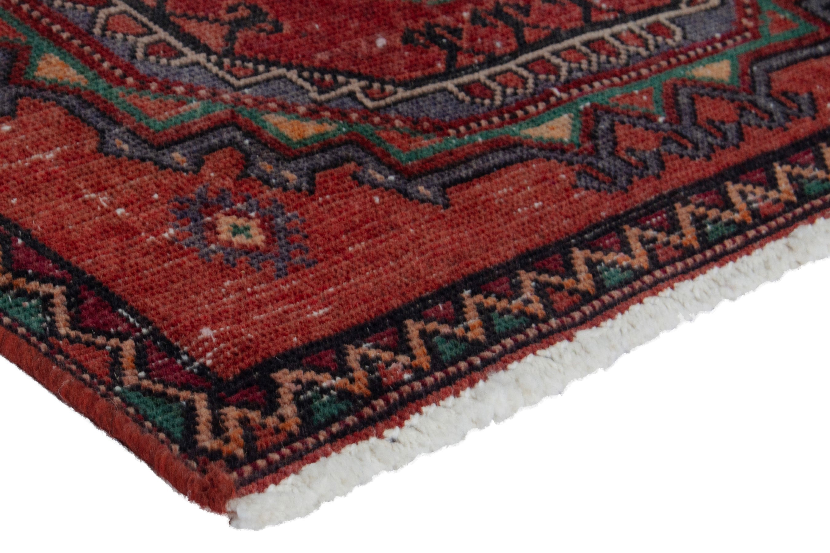 Persian Torkaman area rug in deep red and burgundy, view 5 of 18