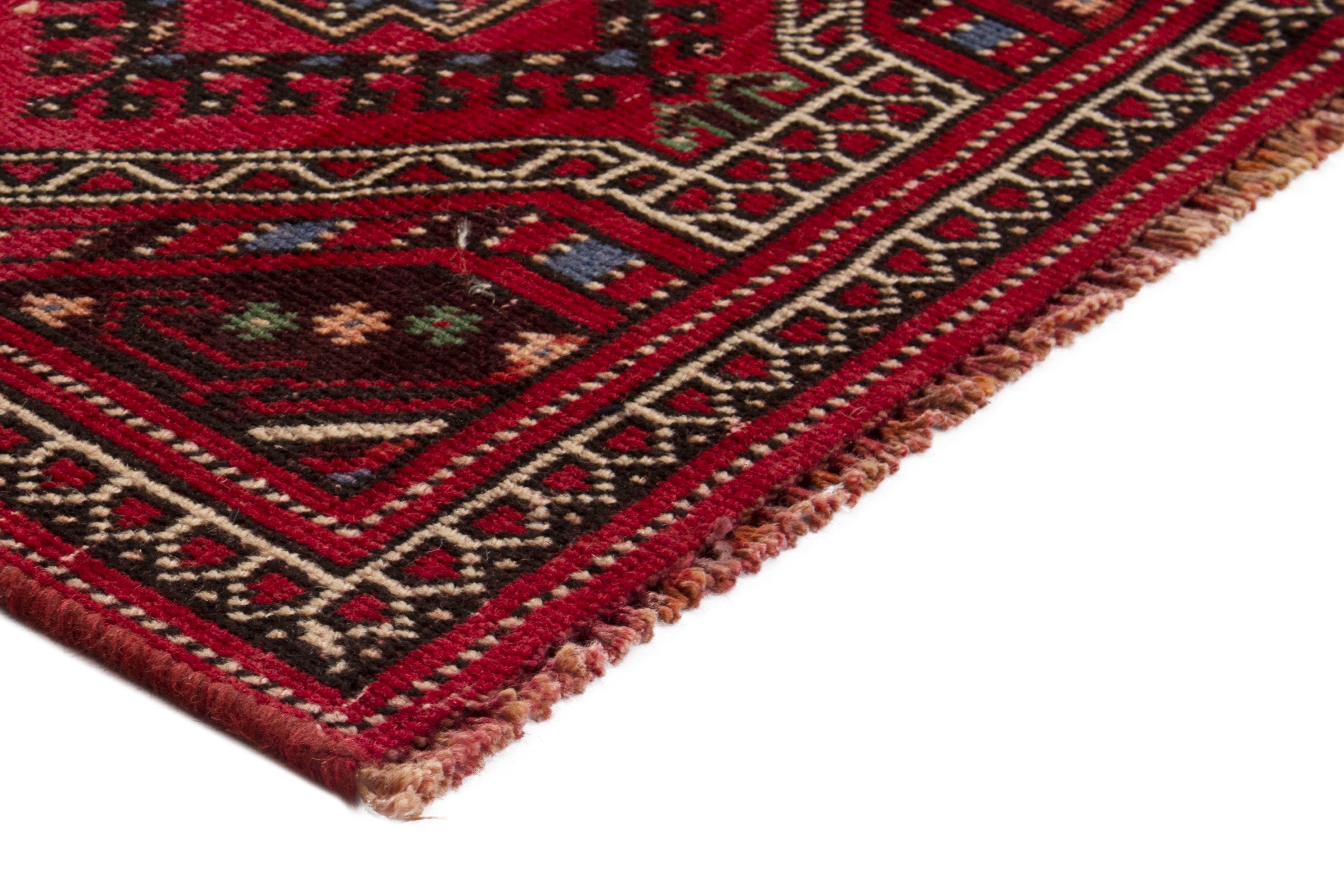 Persian Ghoochan runner rug in deep red and faded red, view 5 of 17