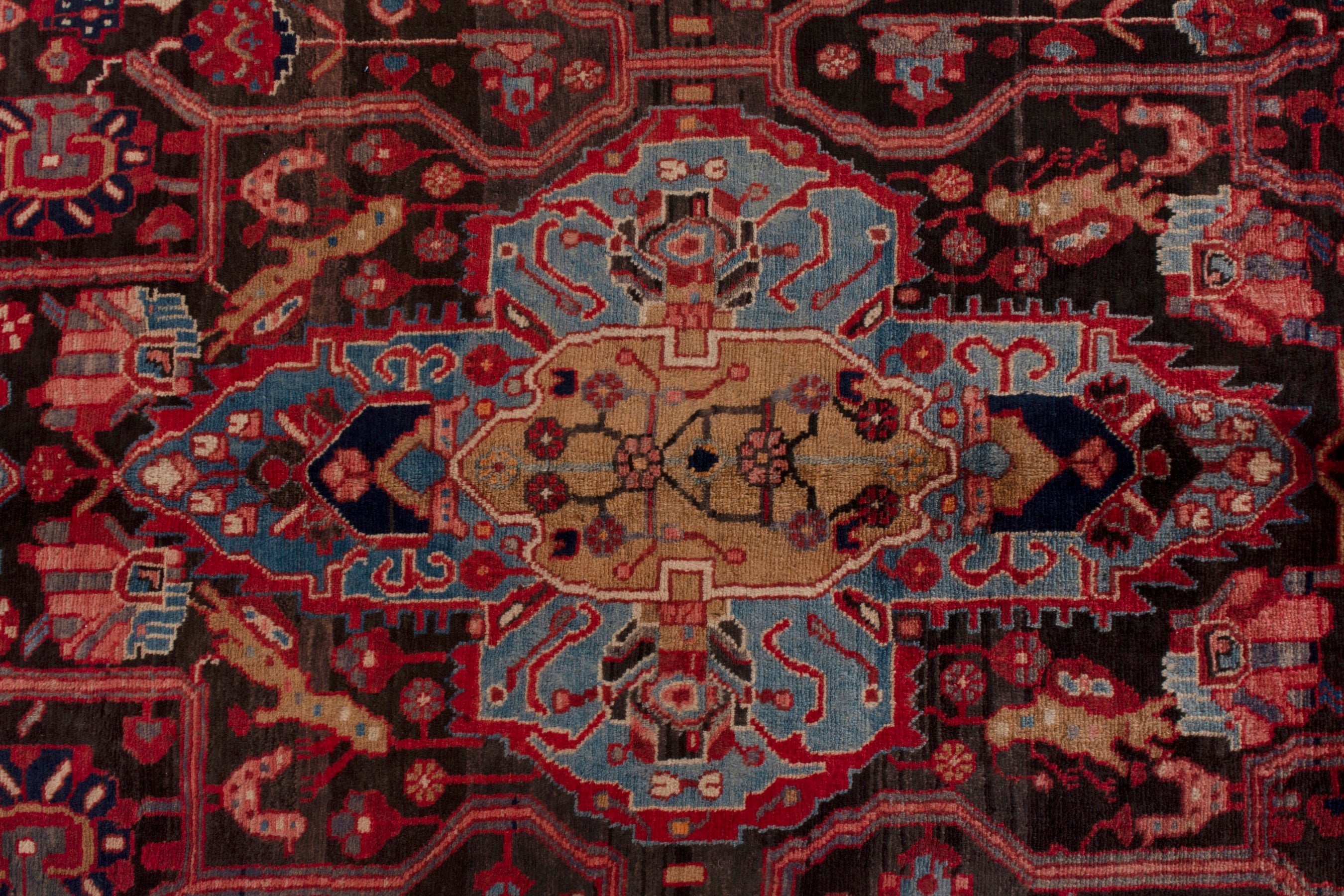 Persian Nahavand area rug in burgundy and deep red, view 14 of 20