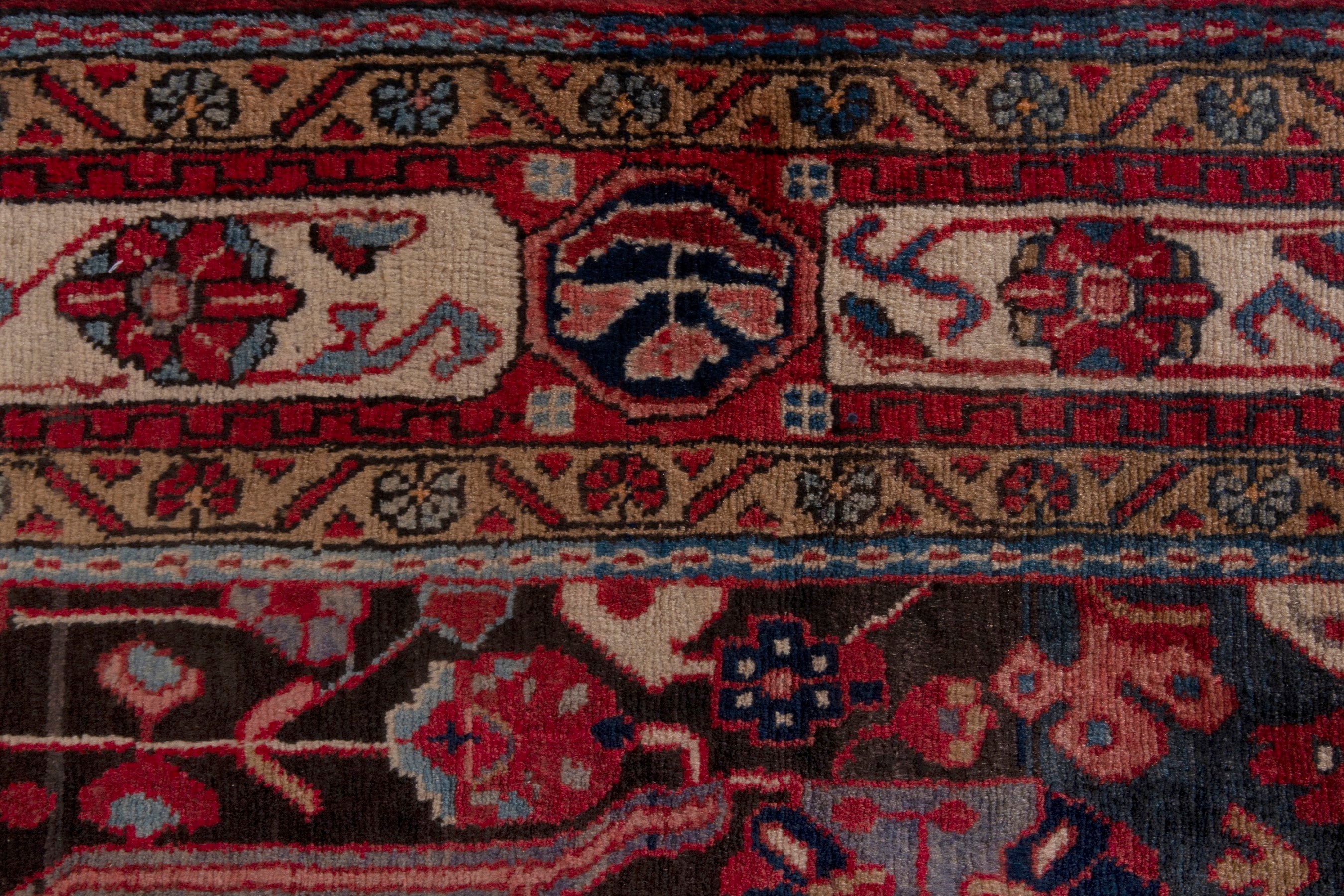 Persian Nahavand area rug in burgundy and deep red, view 15 of 20