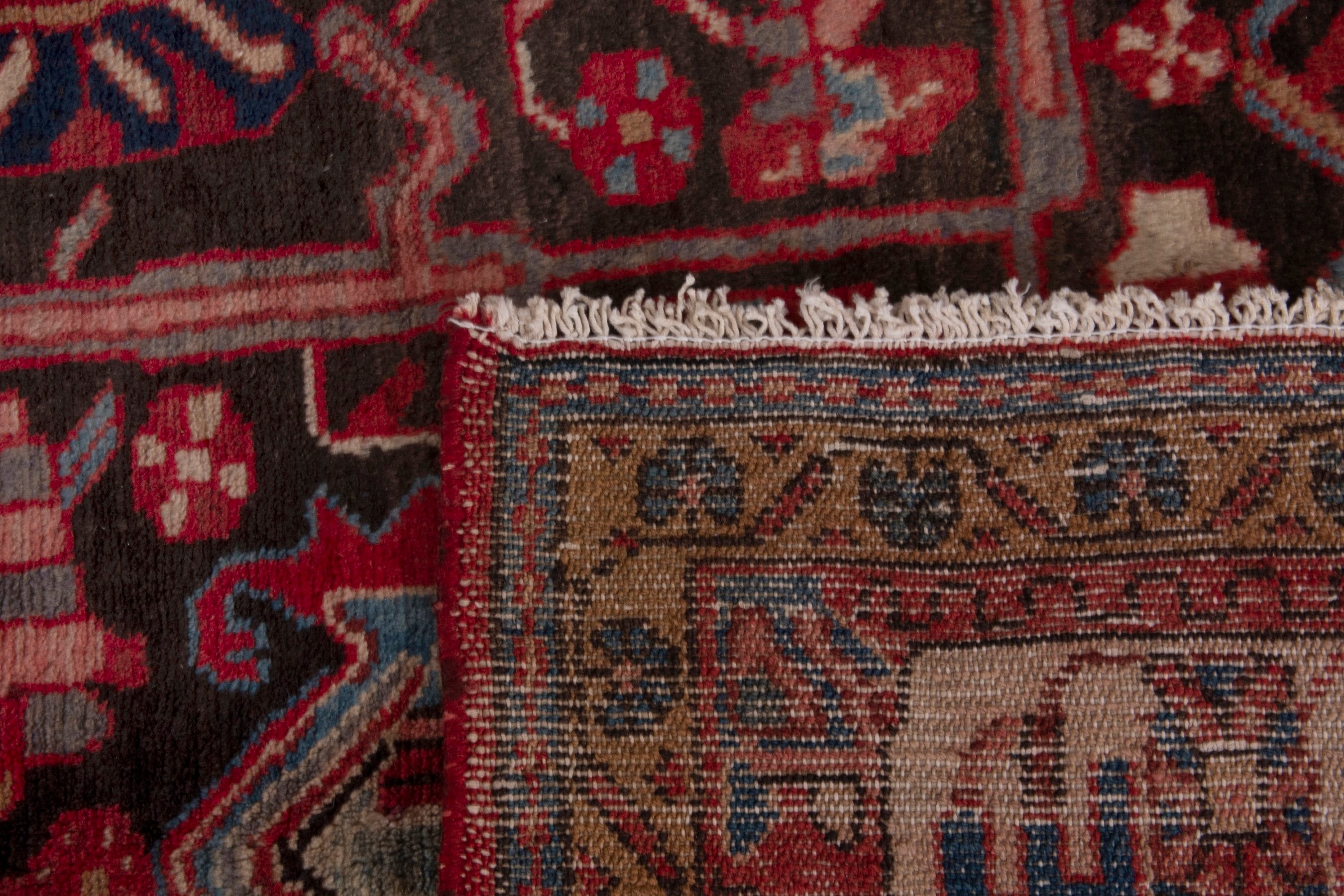 Persian Nahavand area rug in burgundy and deep red, view 20 of 20