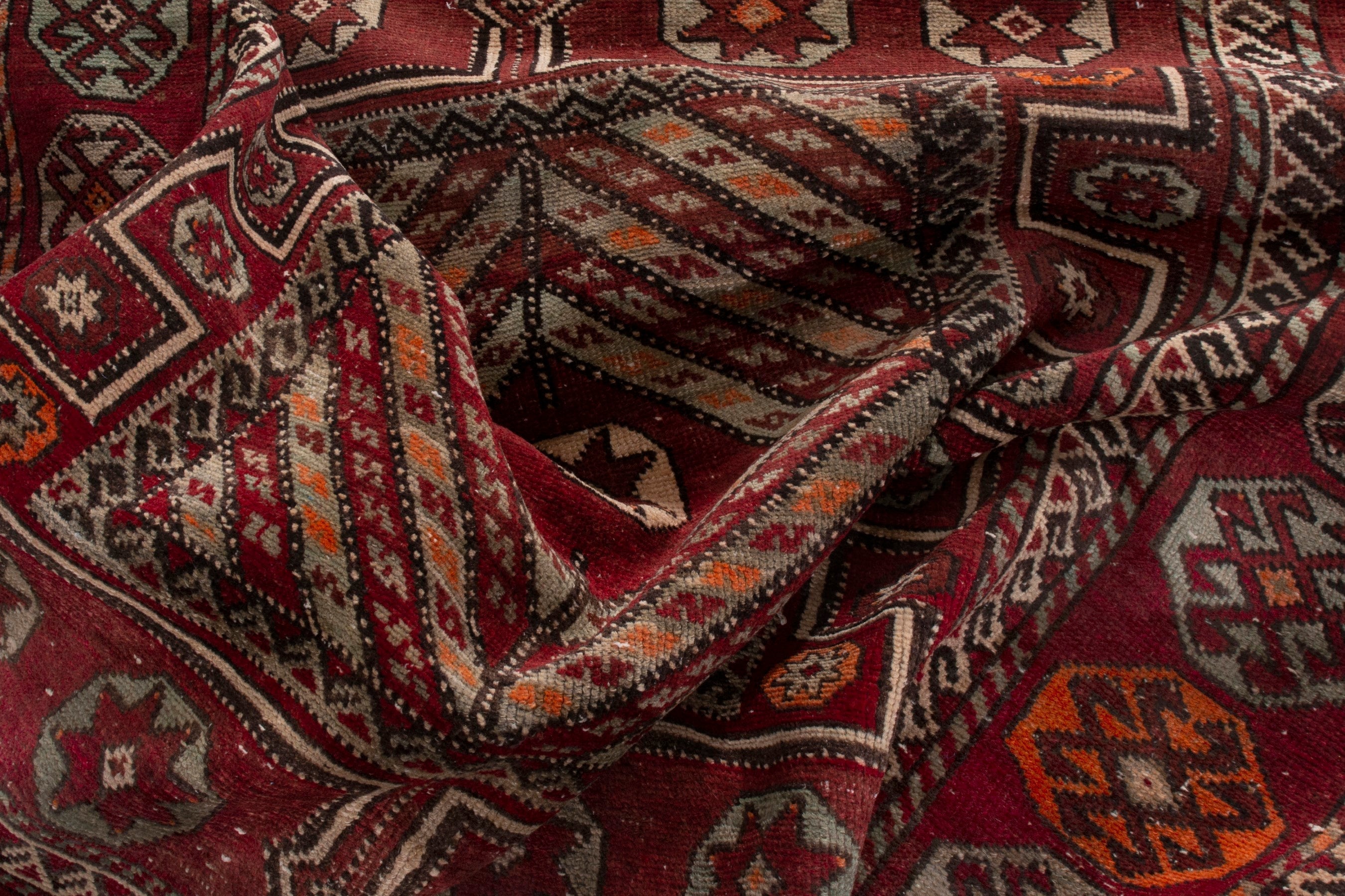 Persian Ghoochan area rug in deep red and burgundy, view 16 of 18